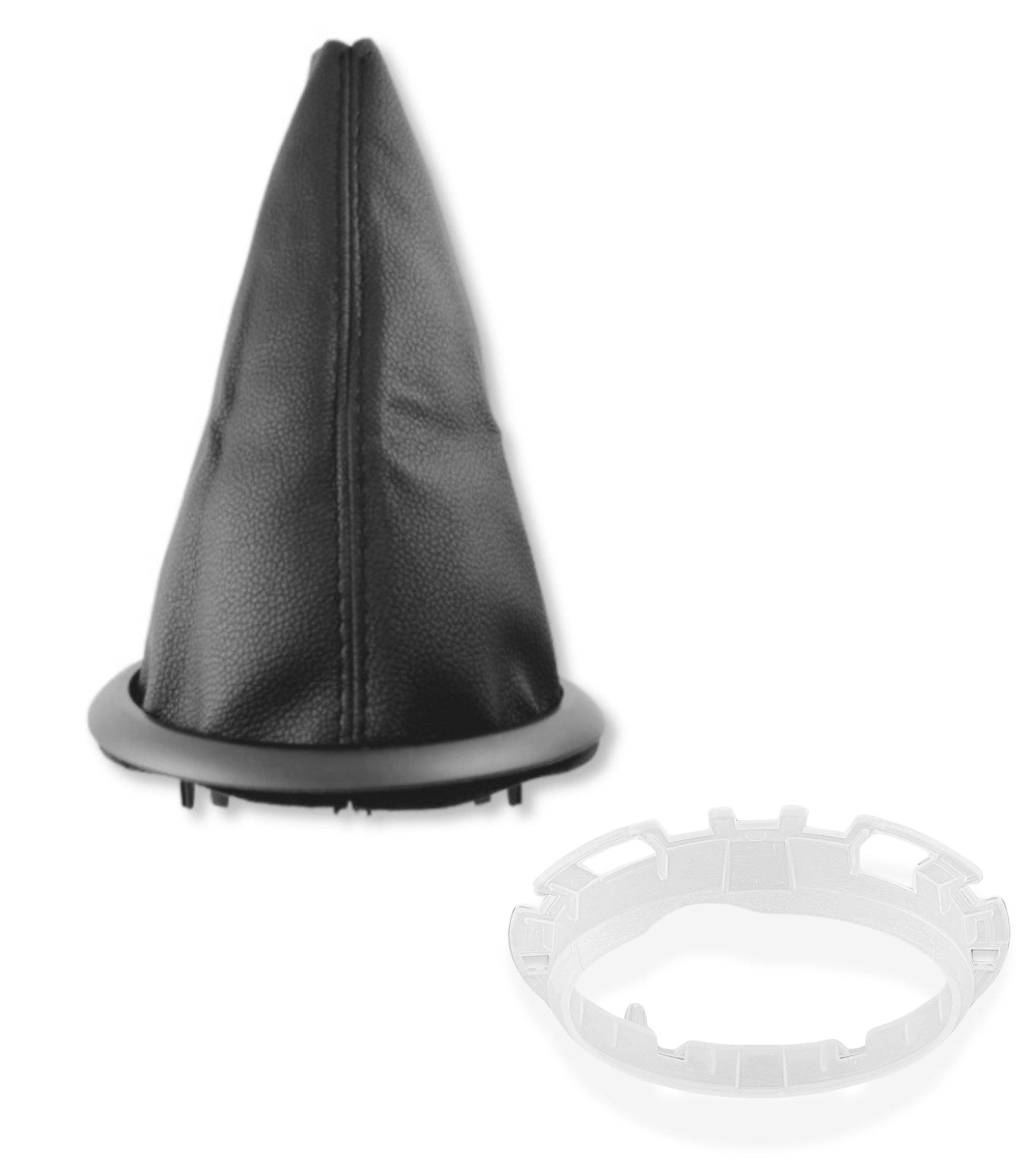 Gear Shift Boot Compatible with Citroen C2 2003-2010 with Ring, Black External Frame, OEM 2403CV, 1606400280, 7589T8, 7589V0