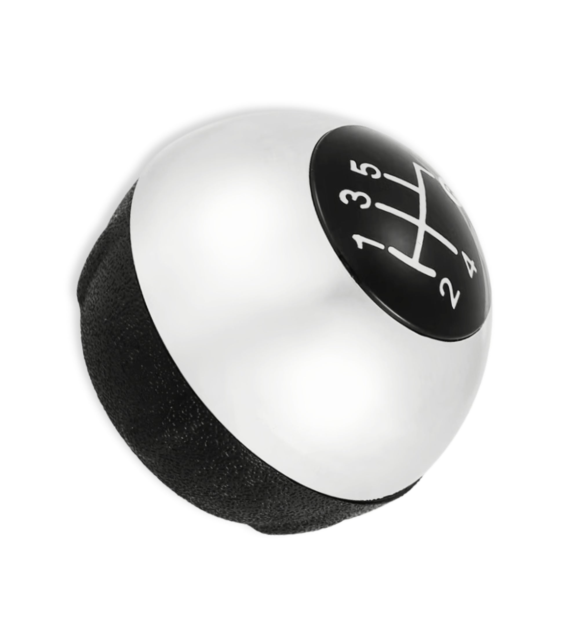 5 Speed ​​Gear Knob &amp; Reverse Compatible with Fiat 500 500C 2007-2018 Silver