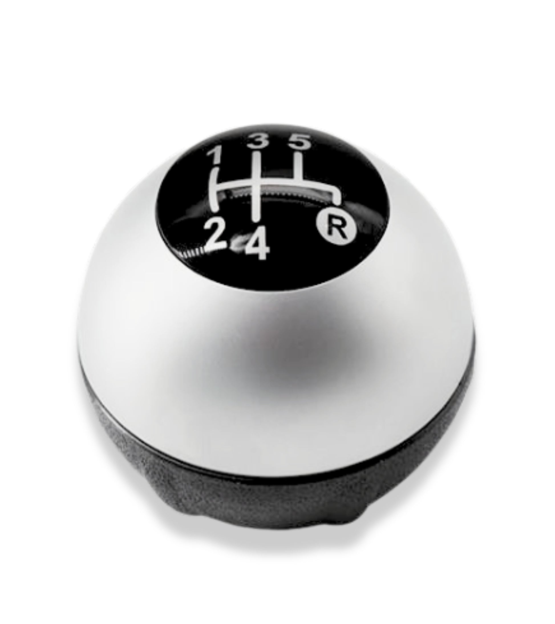 5 Speed ​​Gear Knob &amp; Reverse Compatible with Fiat 500 500C 2007-2018 Silver