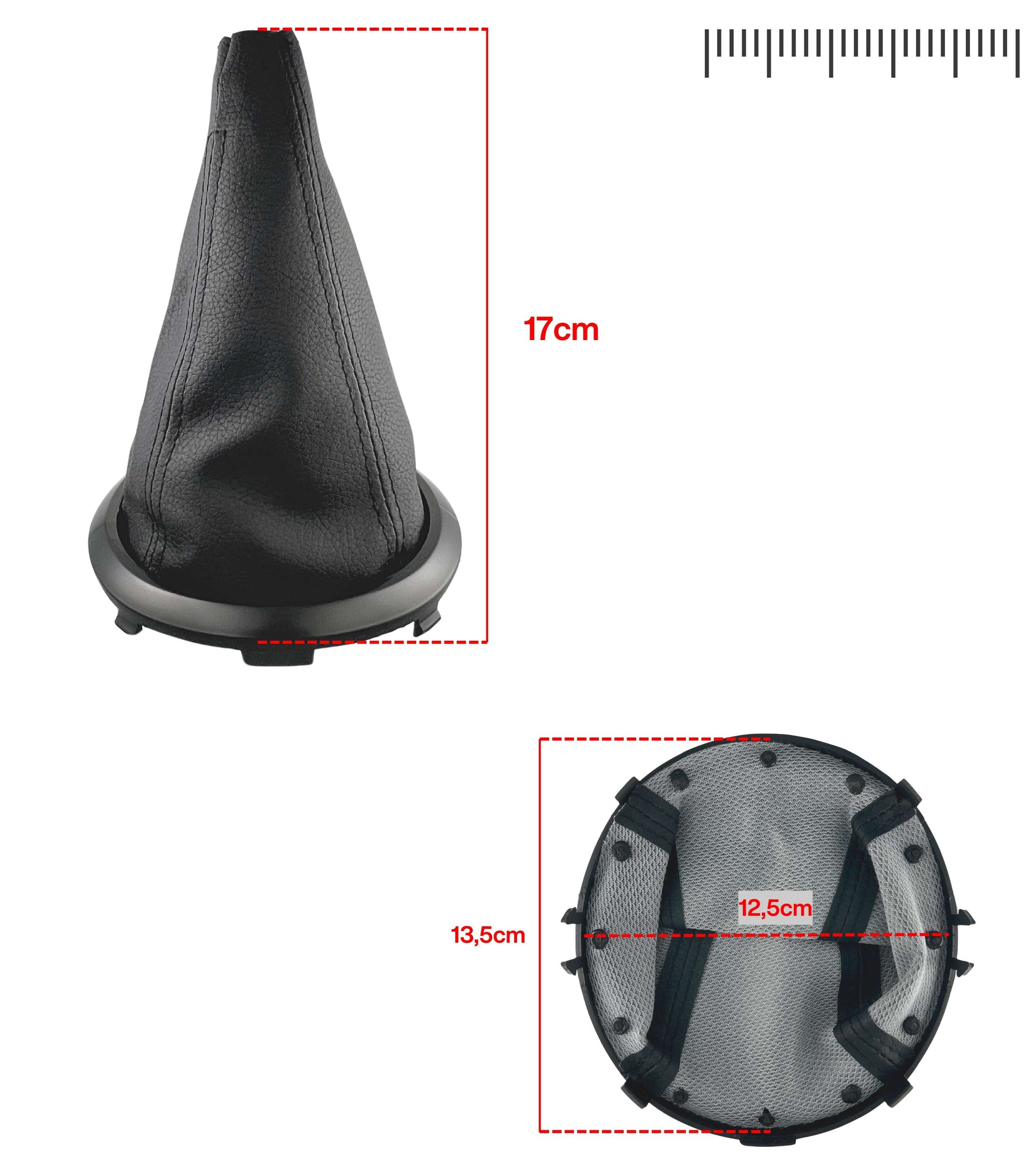 Black Stitching Gear Shift Boot Kit with Gear Lever Ring Compatible with Suzuki Swift 2005-2010, Suzuki SX4 2007-2013, Suzuki ALTO 2009-2014