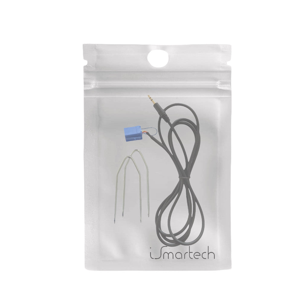 Cavo Aux per Delphi Bosch compatibile con Fiat 500 Grande Punto Evo Panda Jack maschio con ponticello + kit estrazione no source available