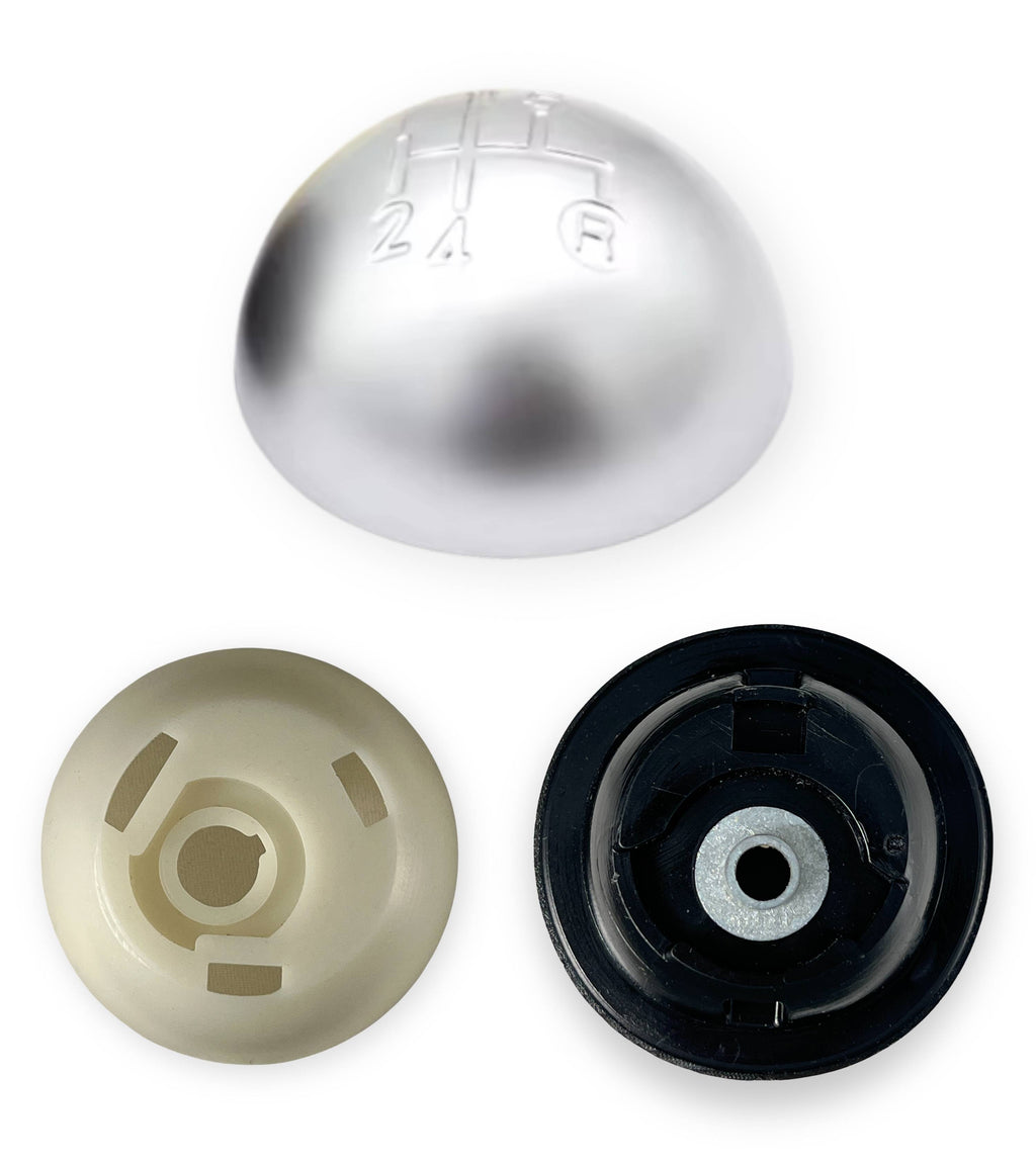 5 Speed ​​Gear Knob and Reverse Compatible with Fiat 500 500C 2007-2018 Silver