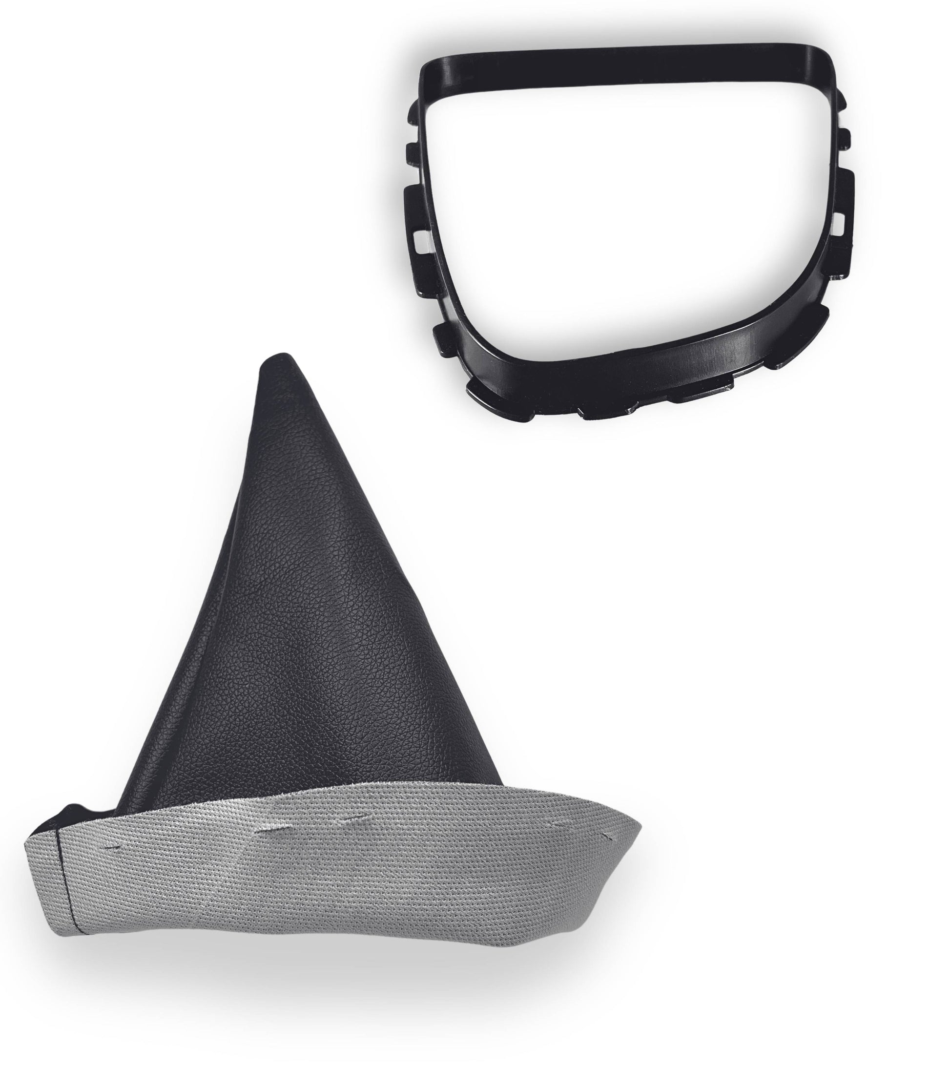 Kit Cuffia Nera e Ghiera di Ritenzione per Leva Cambio Compatibile con Renault Clio IV Serie 4 dal 2012 al 2020