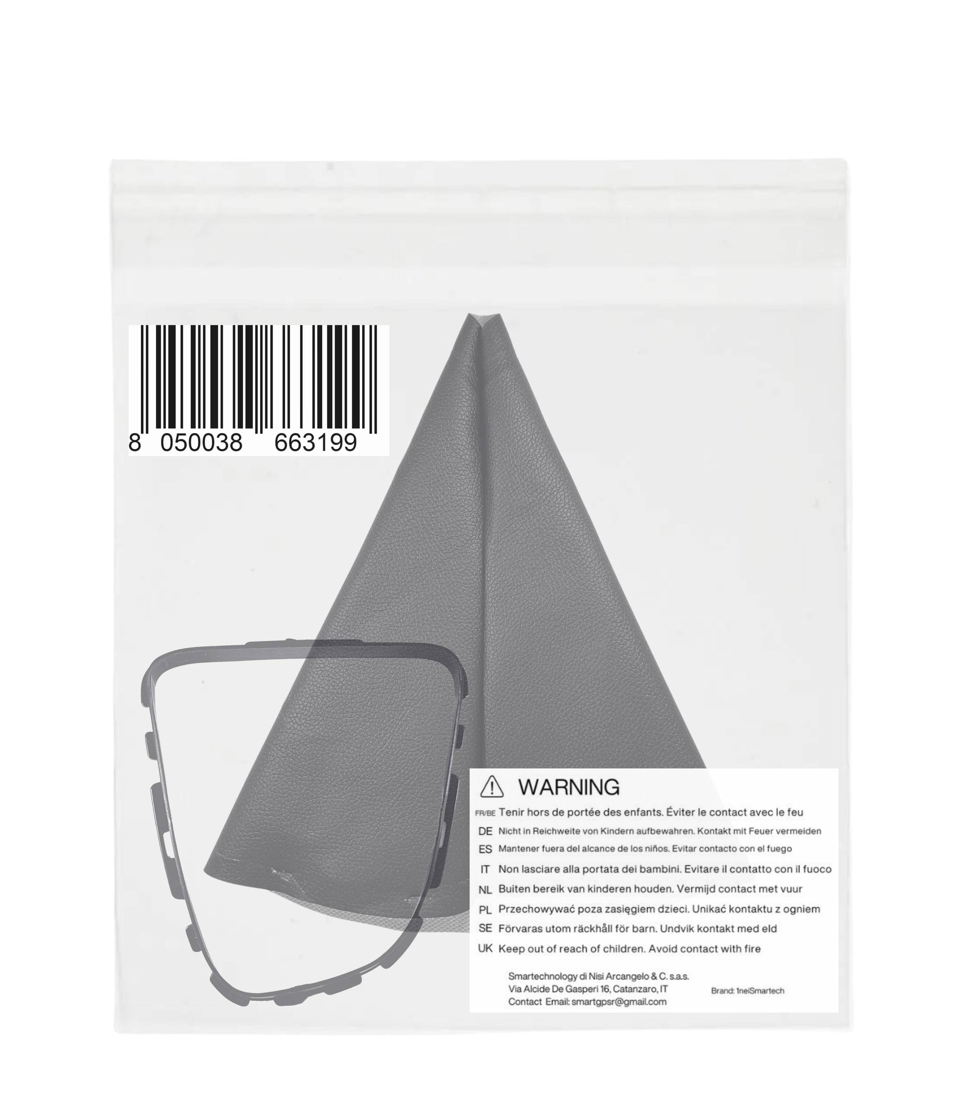 Kit Cuffia Nera e Ghiera di Ritenzione per Leva Cambio Compatibile con Renault Clio IV Serie 4 dal 2012 al 2020