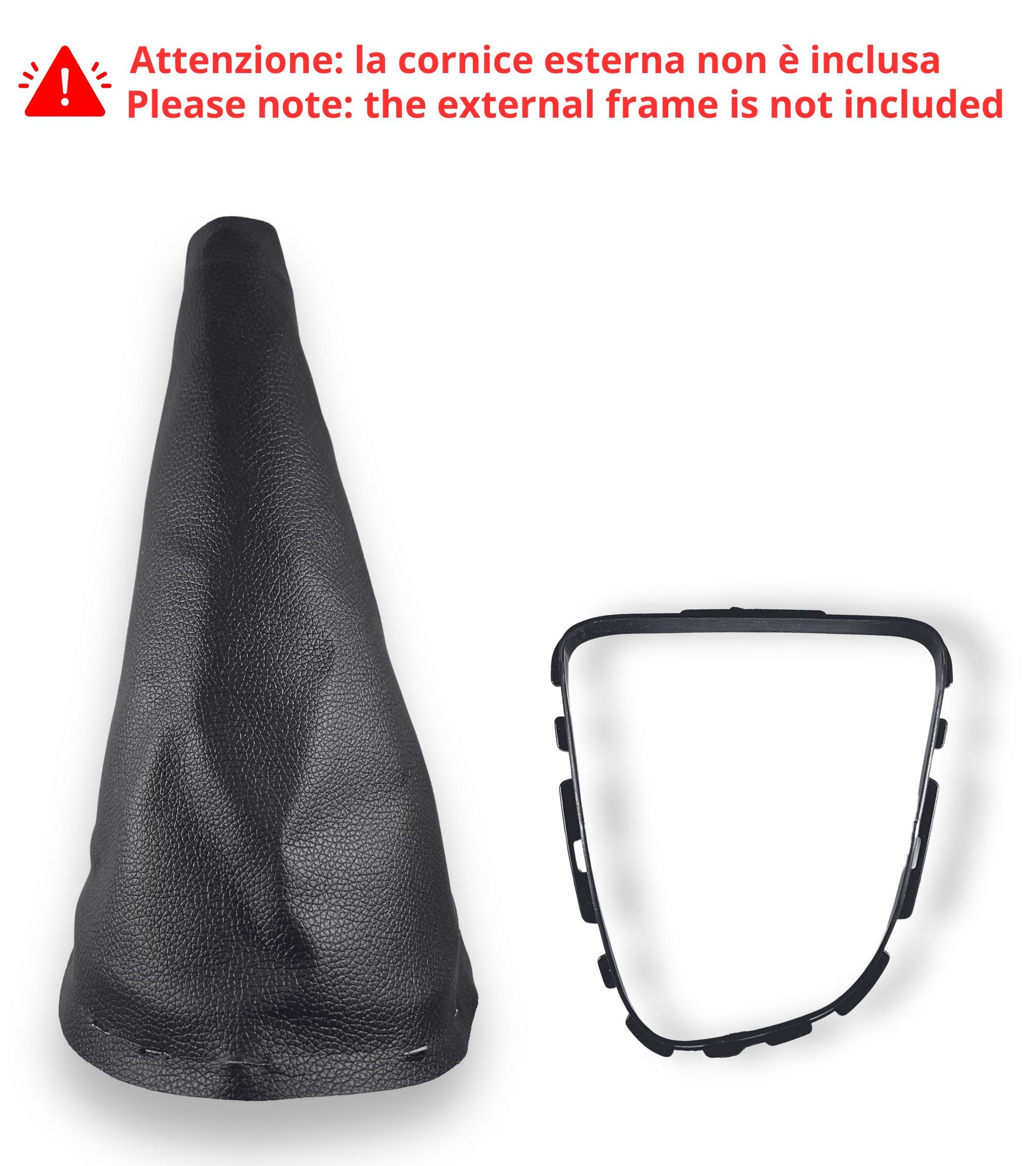 Kit Cuffia Nera e Ghiera di Ritenzione per Leva Cambio Compatibile con Renault Clio IV Serie 4 dal 2012 al 2020