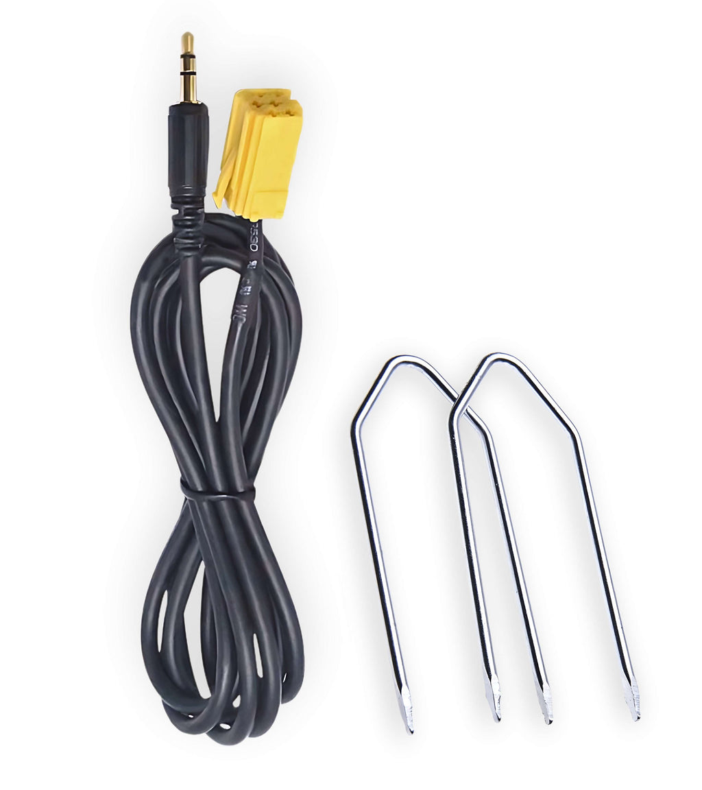 Aux Cable Compatible with Blaupunkt Radio, Compatible with Fiat Grande Punto, 500, Male Jack and Car Radio Extraction Kit