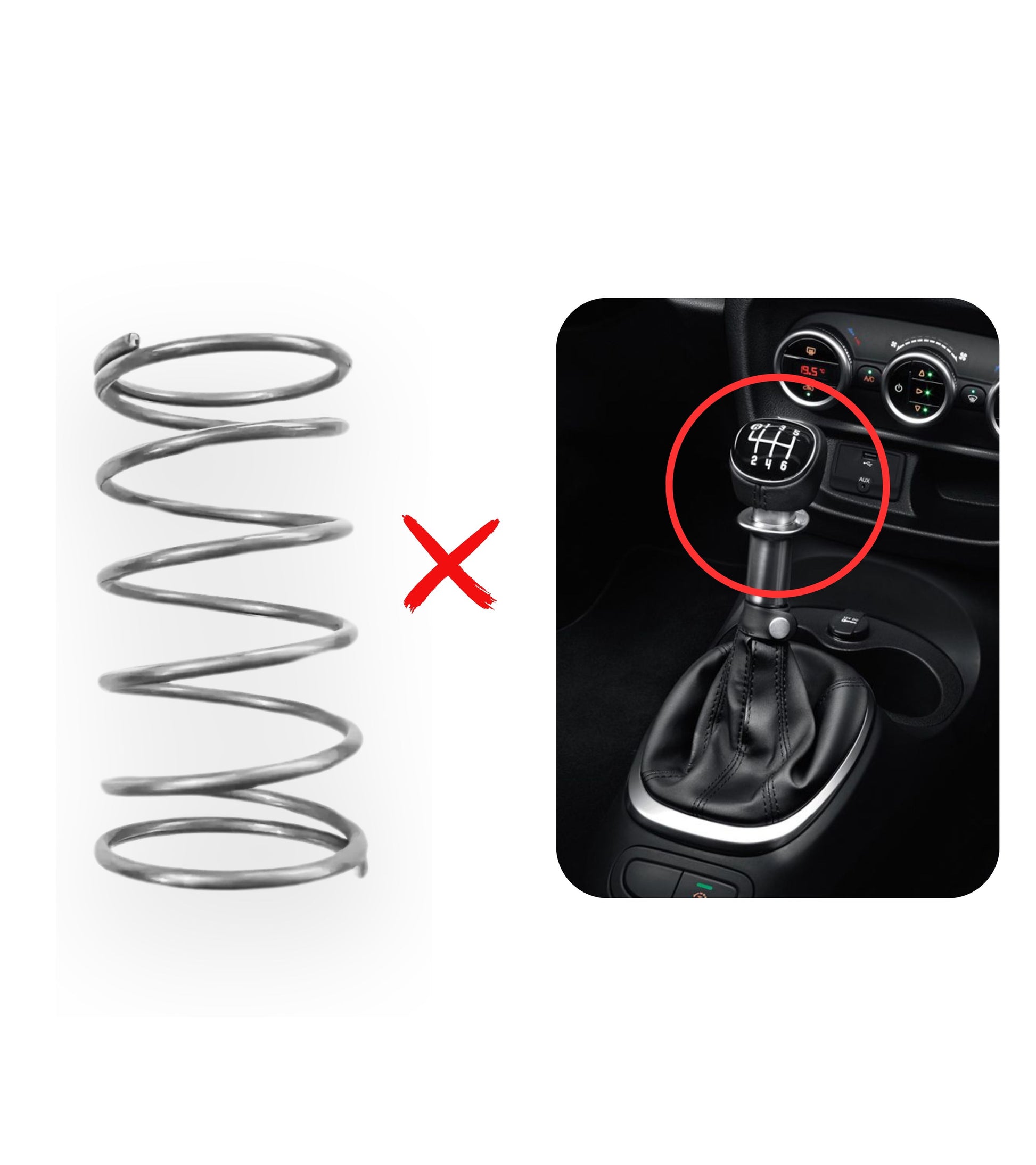 Large Return Spring for Gear Knob Compatible with Fiat 500L from 2013 onwards