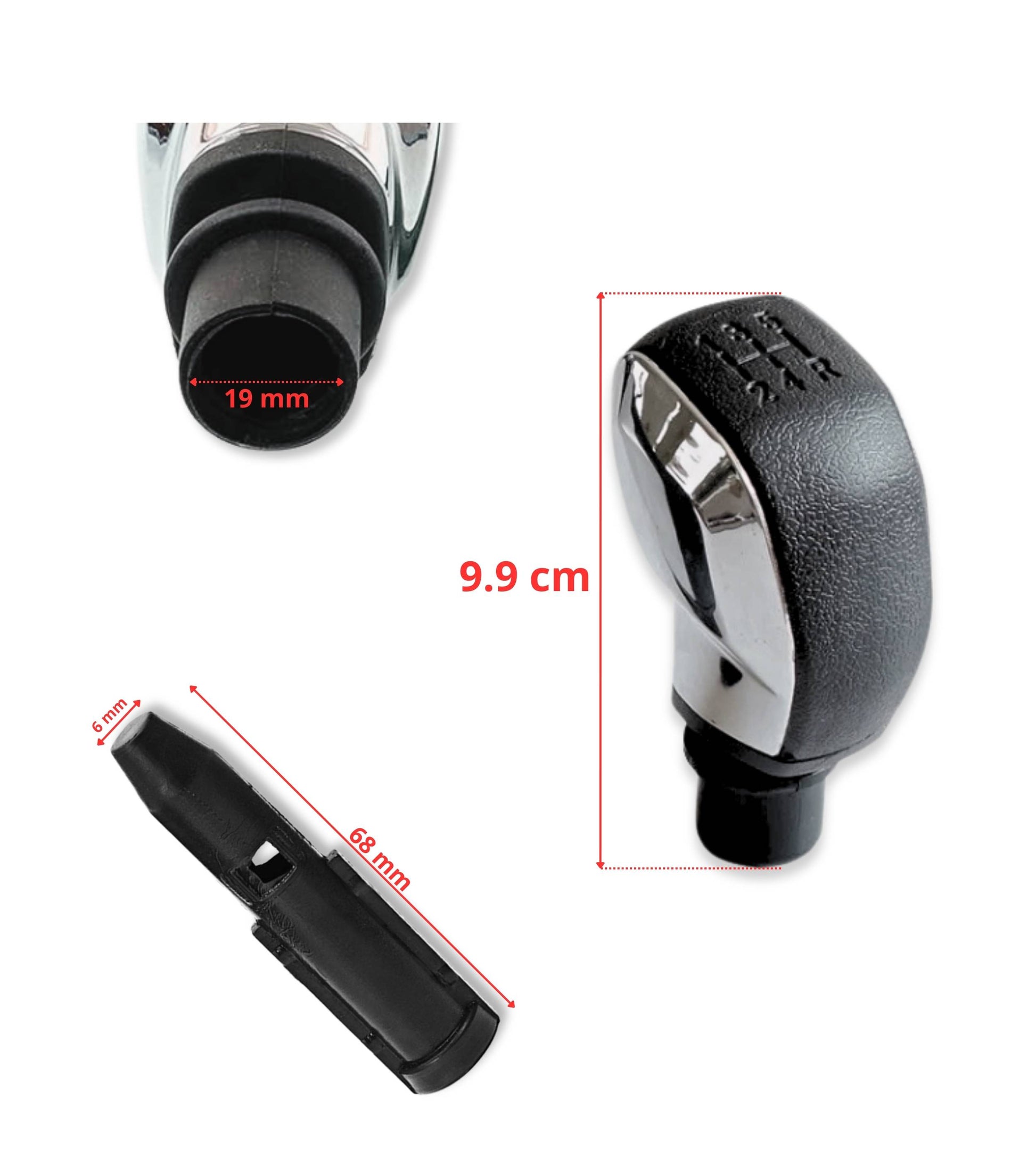 5 Speed ​​Gear Knob and Adapter Compatible with Peugeot 207 (2006-2012), 208 (2012-2019), 308 (2007-2013), Citroen C2 (2003-2009), C3 (2002-2009)