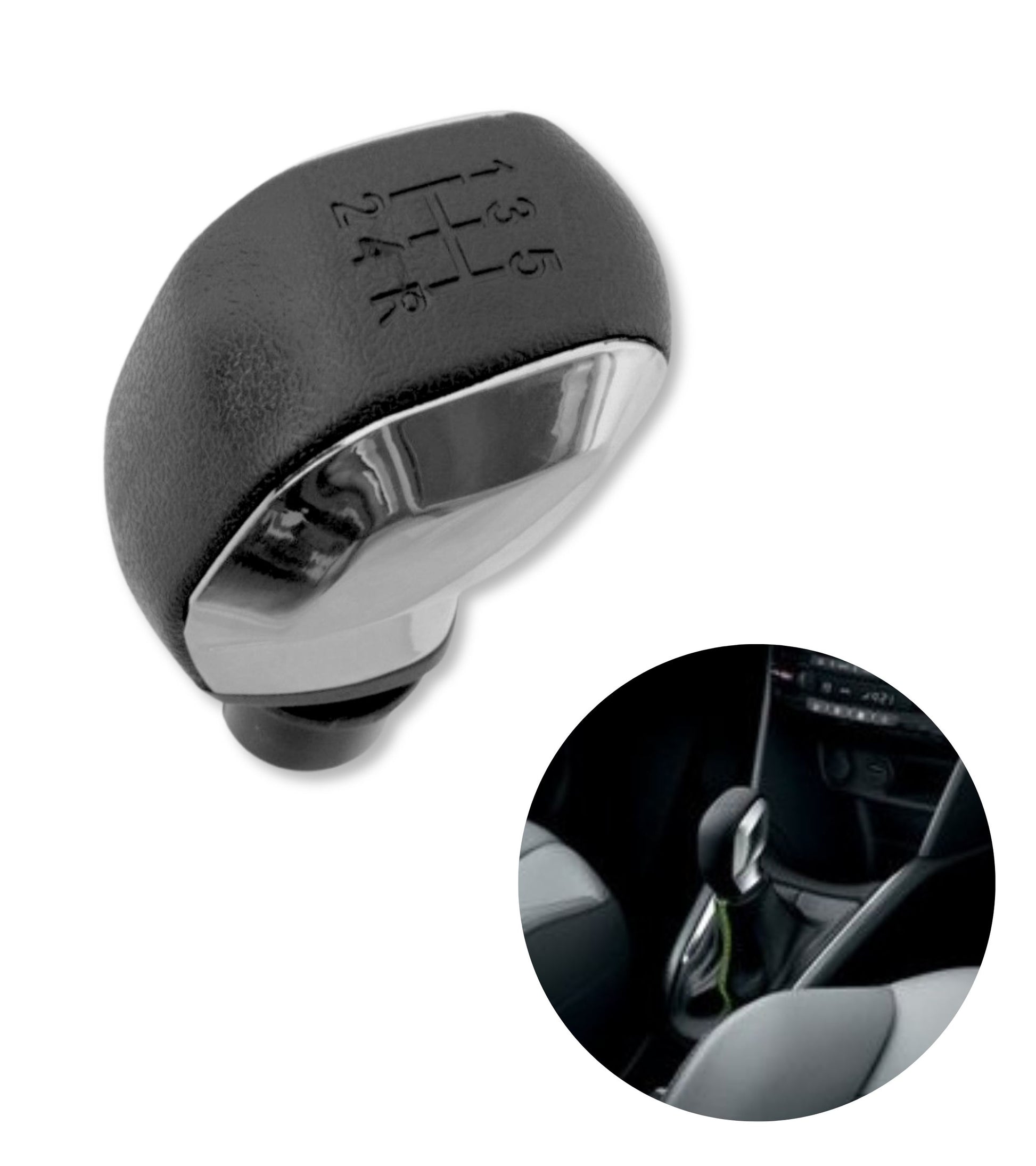 5 Speed ​​Gear Knob and Adapter Compatible with Peugeot 207 (2006-2012), 208 (2012-2019), 308 (2007-2013), Citroen C2 (2003-2009), C3 (2002-2009)