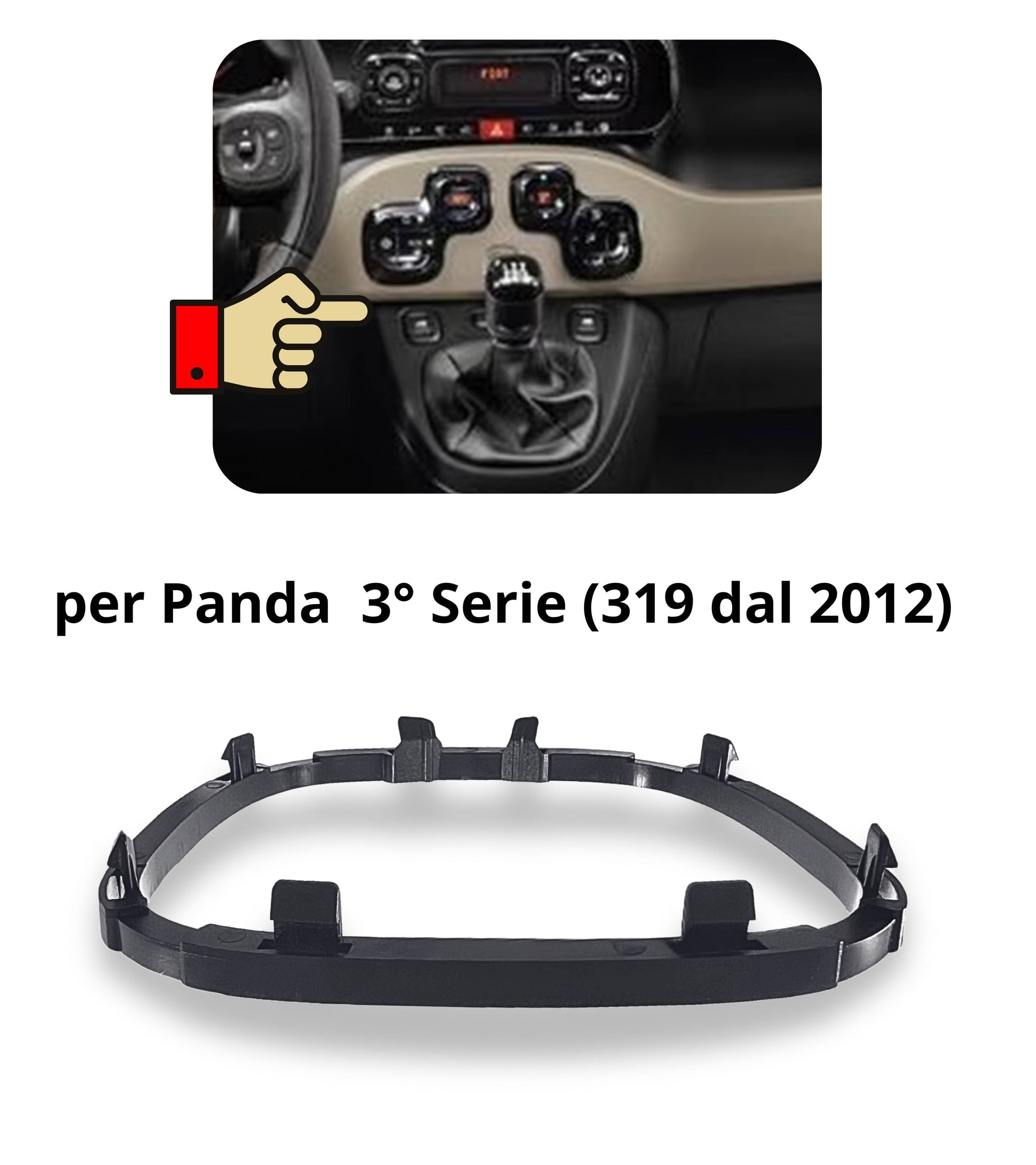 Gear Lever Retention Ring Compatible with Fiat Panda 319 2012+, 3rd Series, Gear Lever Boot Frame, OEM 142103122