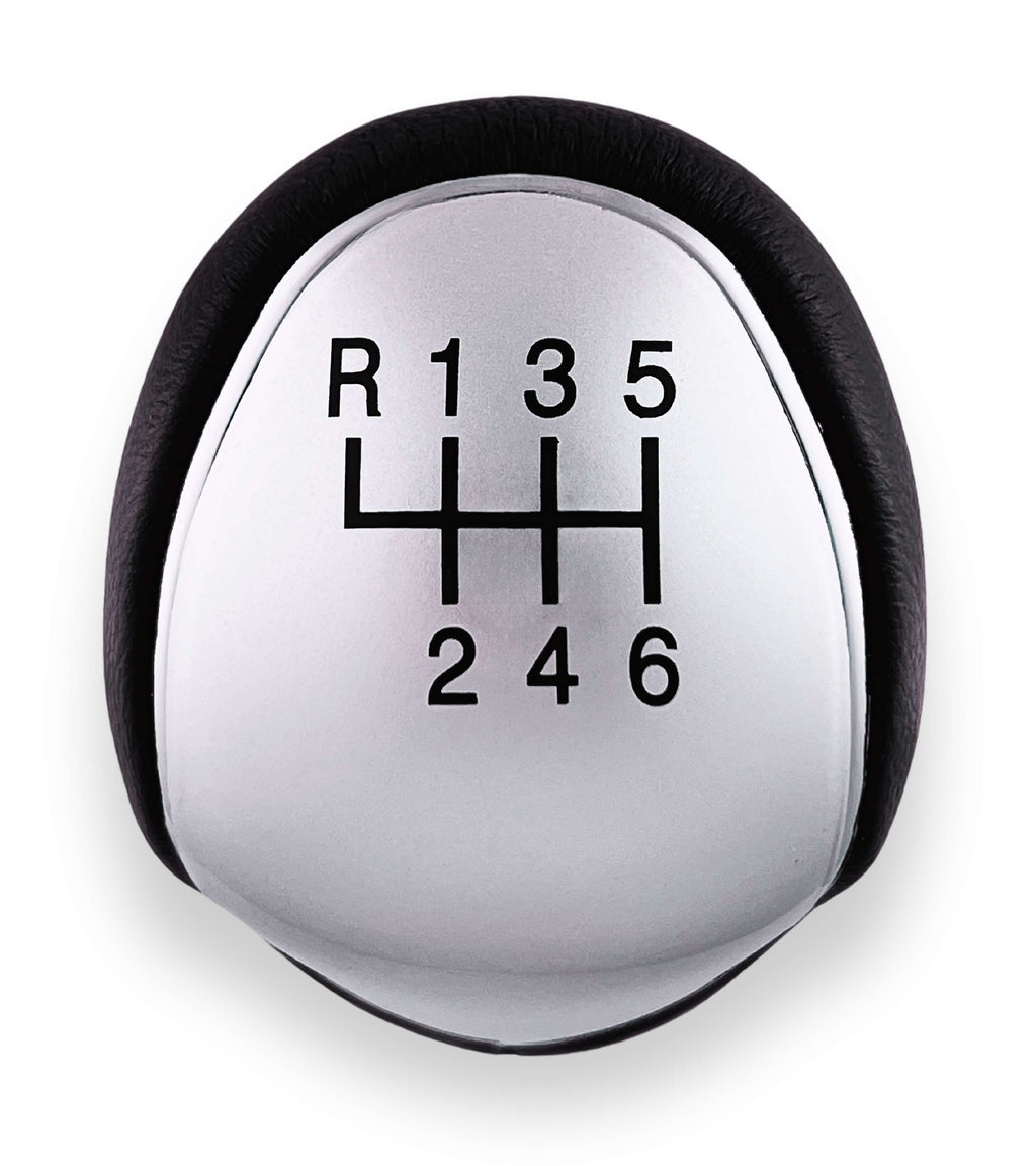 6 Speed ​​Manual Gear Shift Knob Silver Compatible with Ford C-Max, Focus Mk2 Mk3, Kuga, Mondeo IV, Galaxy, S-Max