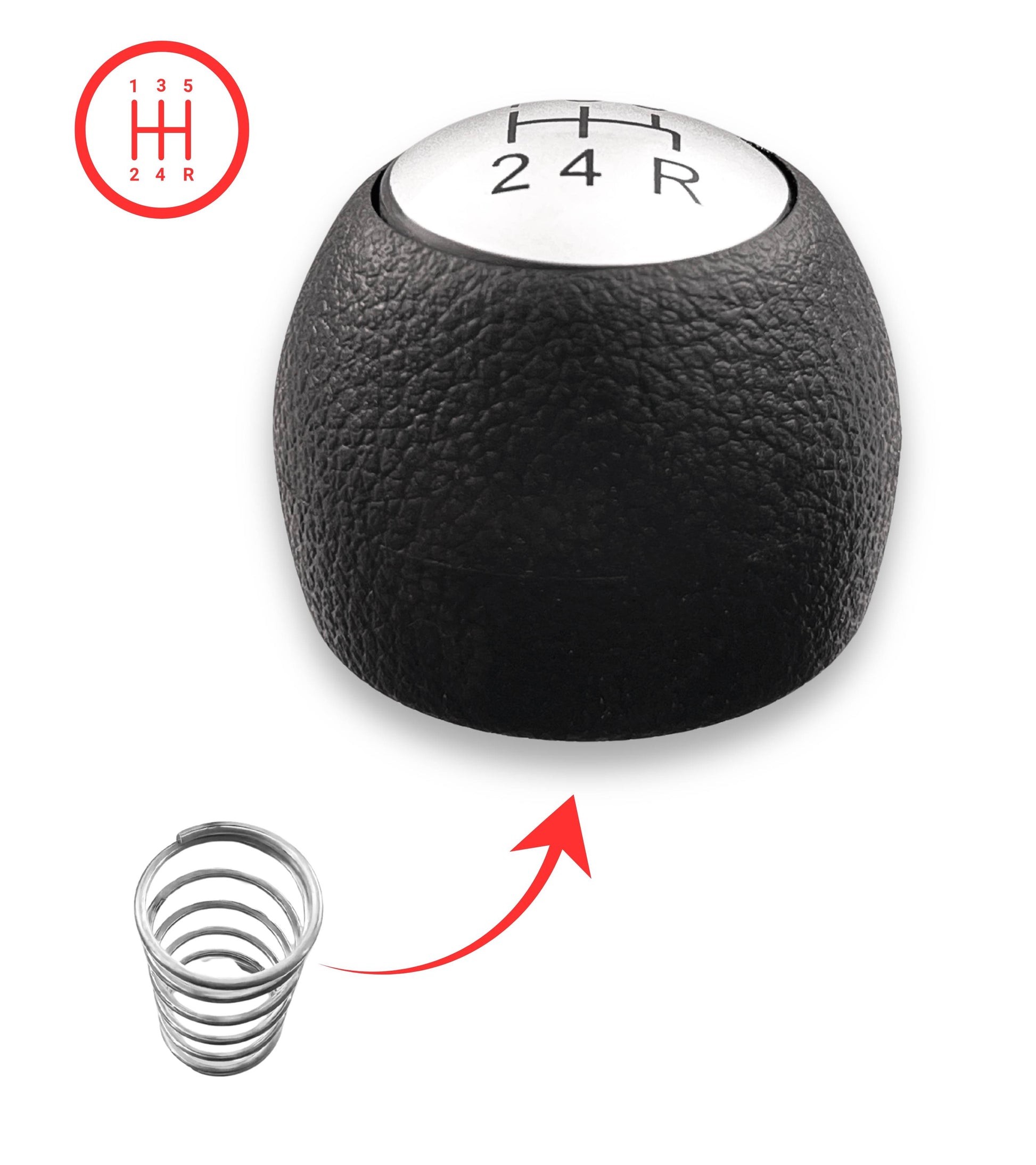 5 Speed ​​Gear Shift Knob &amp; Return Spring Compatible with Alfa Romeo 147 2000-2013, 156 1997-2005, GT 2003-2010
