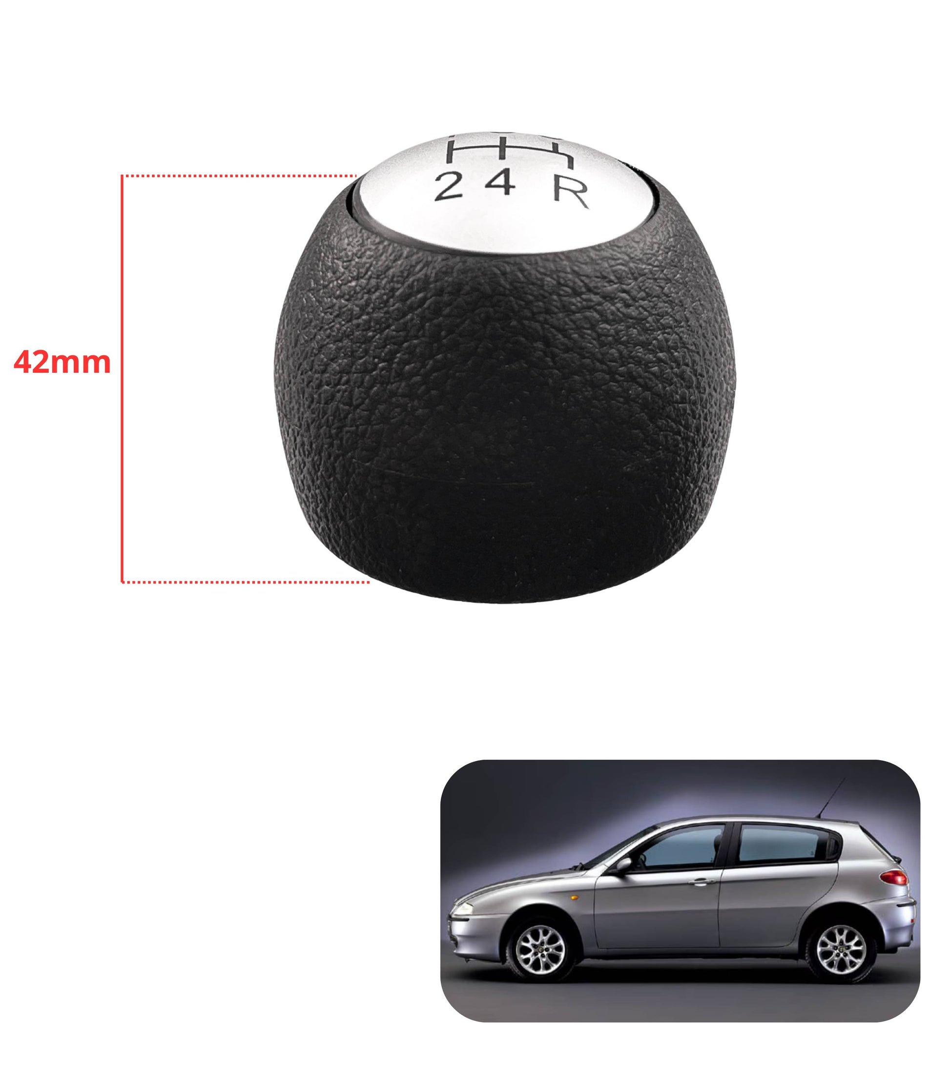 5 Speed ​​Gear Shift Knob &amp; Return Spring Compatible with Alfa Romeo 147 2000-2013, 156 1997-2005, GT 2003-2010