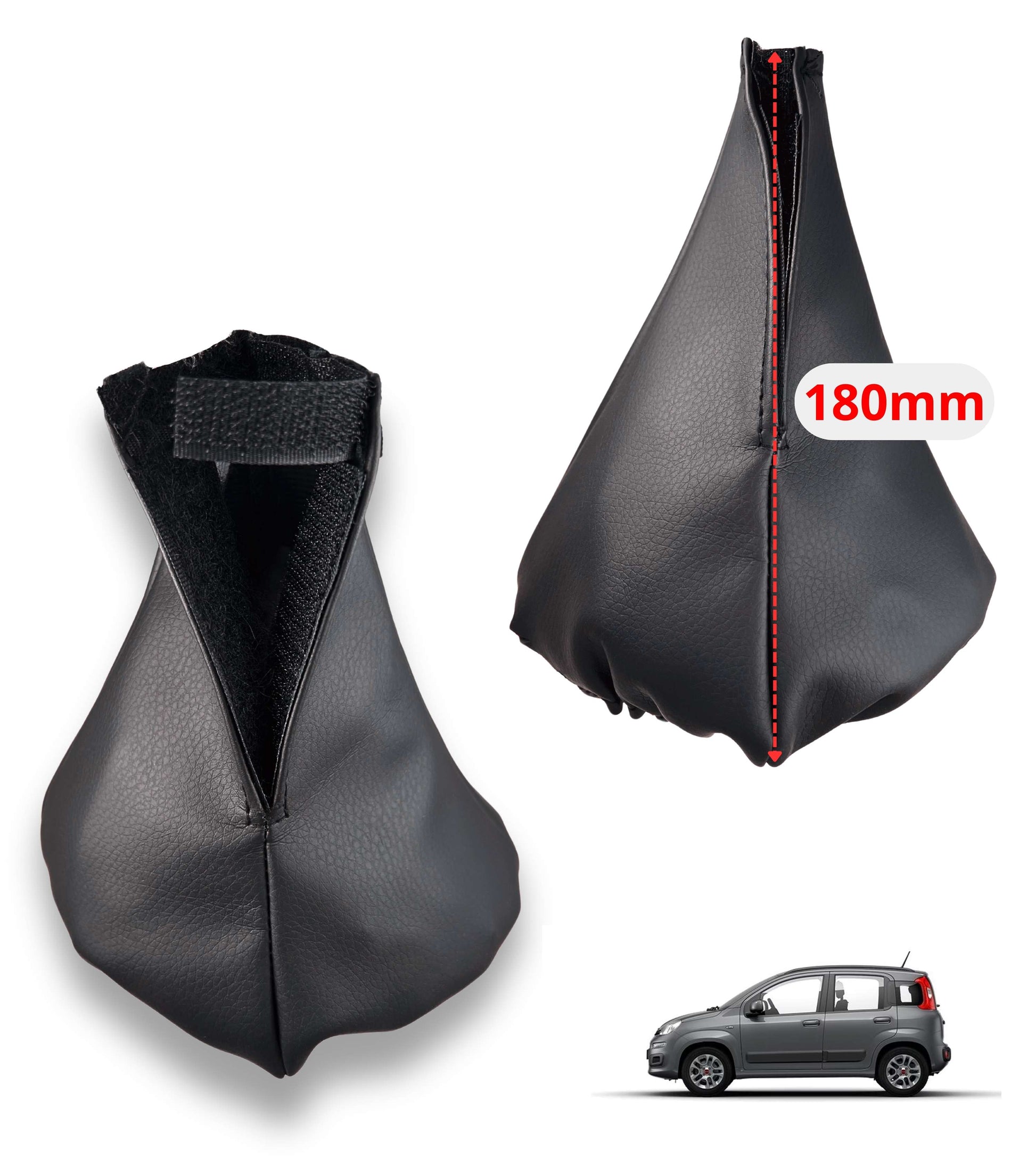 Leatherette Headphones Compatible with Fiat Panda 319 2012+, Black Color