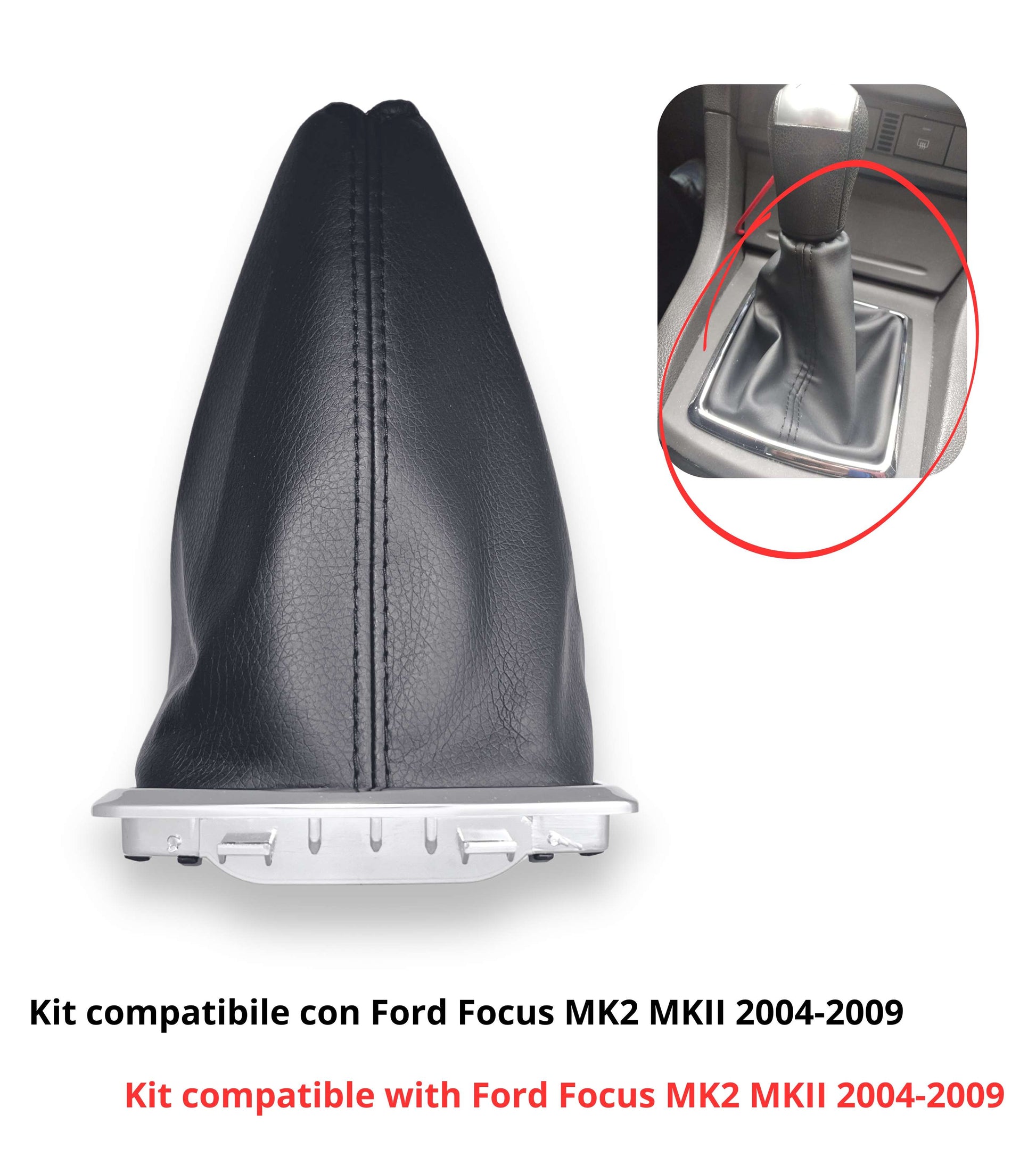 Gear Shift Gaiter Frame Kit - Compatible with Ford Focus MK2 MKII 2004-2009, Only for OEM 4M51A045B79 - Small Frame