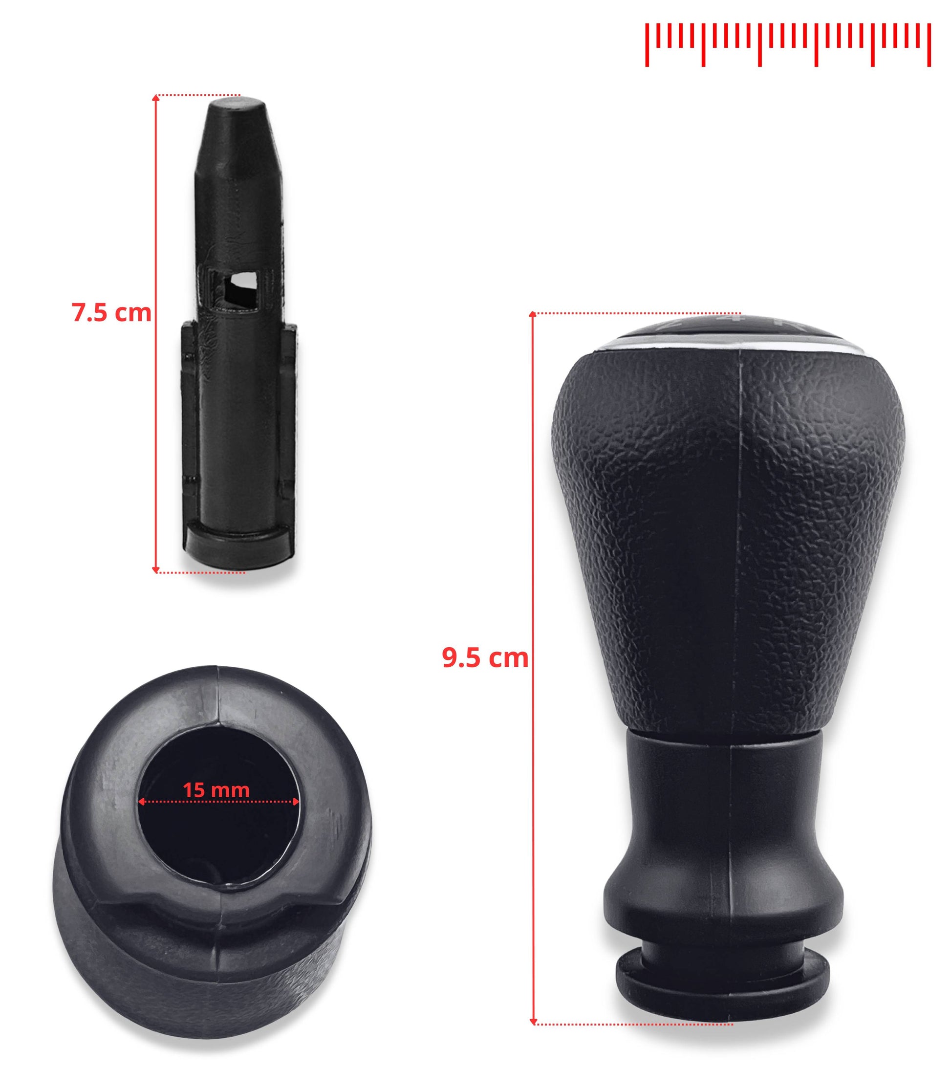 5 Speed ​​Gear Knob with Adapter Compatible with Peugeot 106 107 205 206 207 301 307 and Citroen C2 C3 C4 C5 Picasso Saxo Elysee