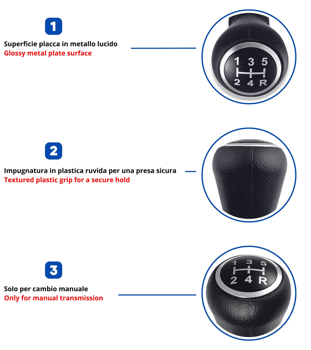 5 Speed ​​Gear Knob with Adapter Compatible with Peugeot 106 107 205 206 207 301 307 and Citroen C2 C3 C4 C5 Picasso Saxo Elysee