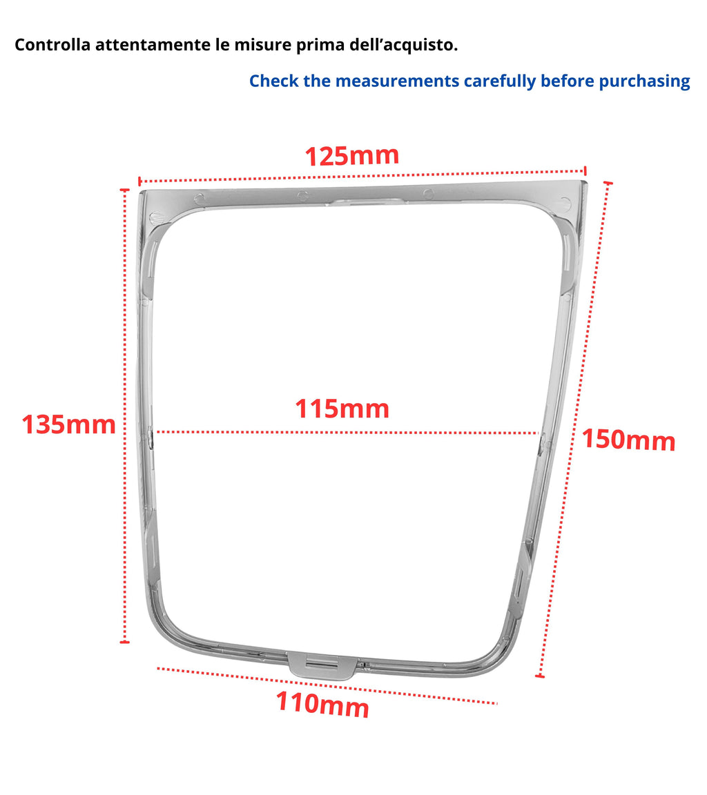 Cornice per Cuffia Leva Cambio Automatico, Colore Argento Satinato, Compatibile con Volkswagen Golf 7 e Golf 7.5 (VII) 2012-2020, Solo Guida a Sinistra (LHD)