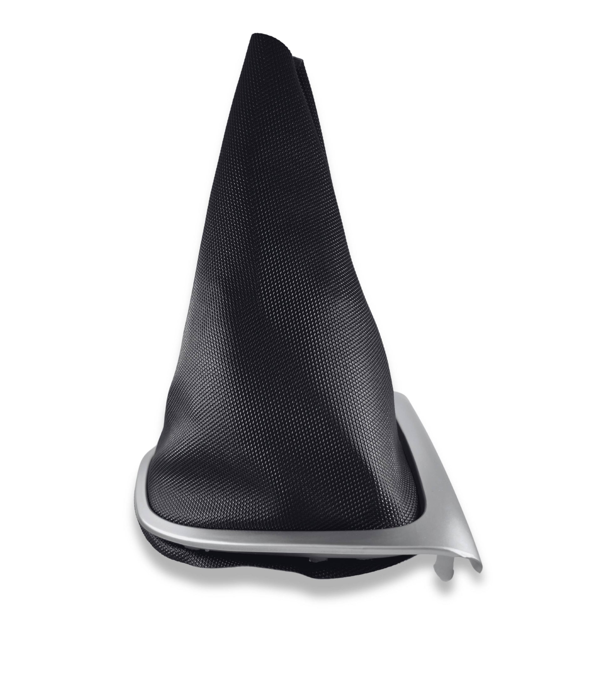 Kit Cuffia Cambio Nera con Cornice Argento/Grigio e Ghiera di Ritenzione – Compatibile con Renault Clio IV (2012-2020) – Trama a Nido d'Ape