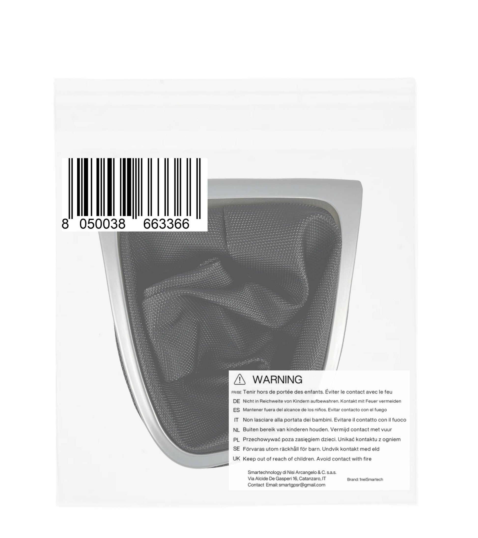 Kit Cuffia Cambio Nera con Cornice Argento/Grigio e Ghiera di Ritenzione – Compatibile con Renault Clio IV (2012-2020) – Trama a Nido d'Ape