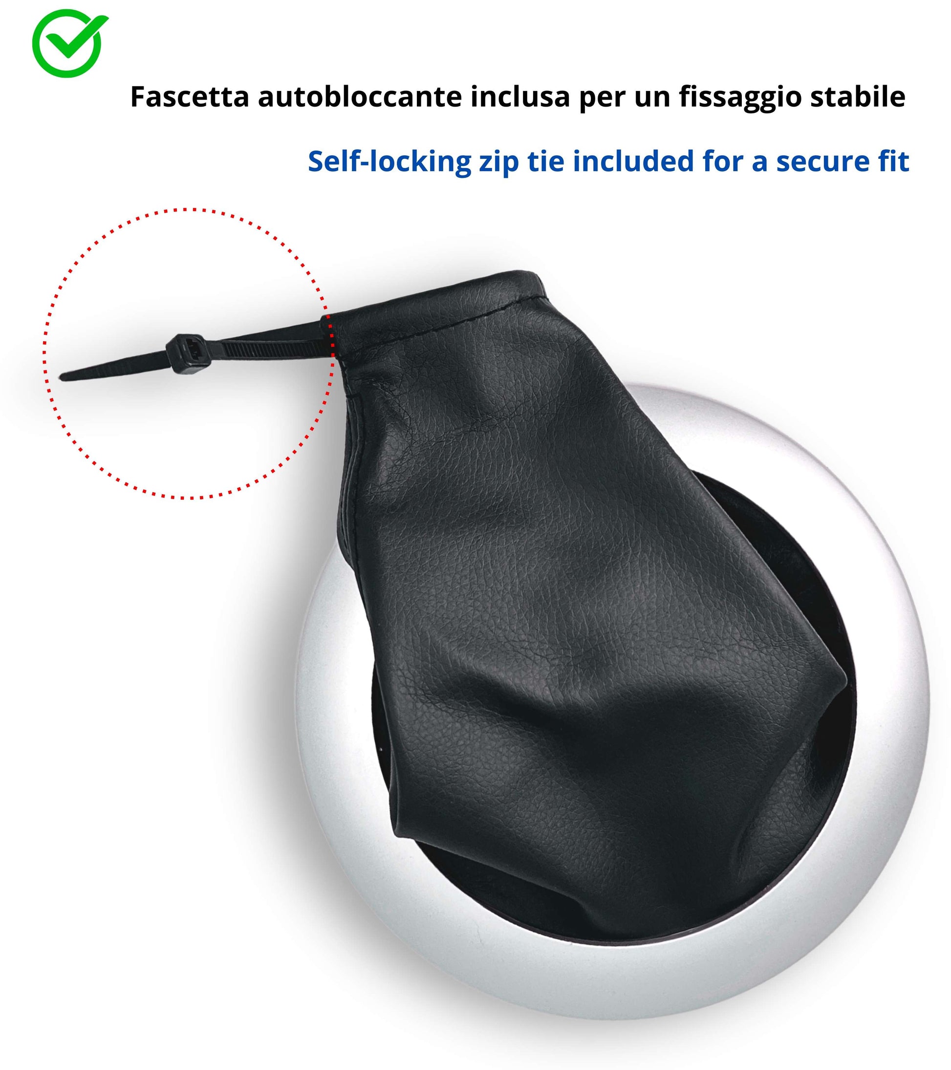 Kit Cuffia Cambio con Cornice Argento Satinato e Ghiera di Ritenzione, Compatibile con Renault Megane Ii 2002-2009, Oem 8200454976 8200079096