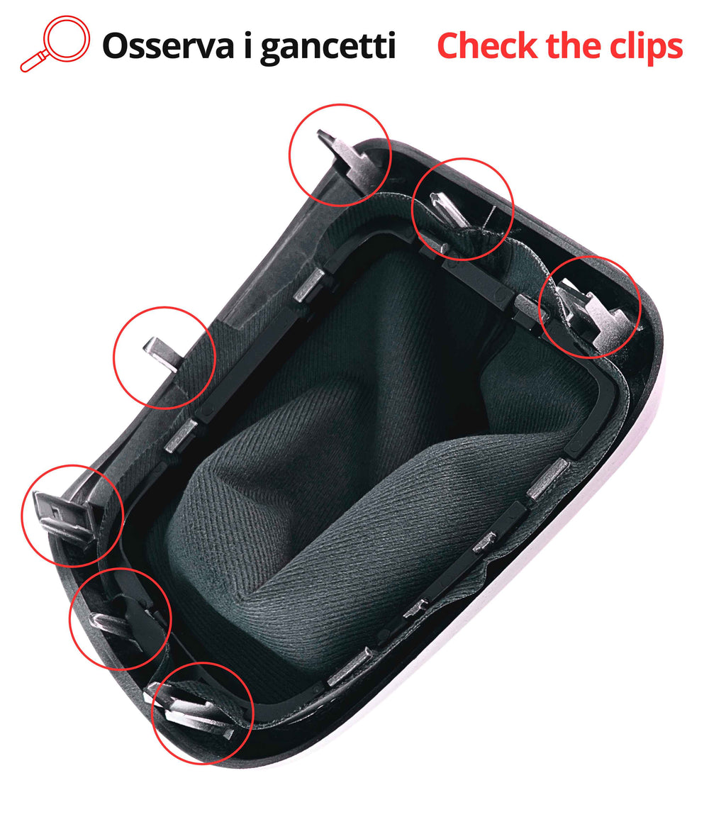 Kit Cuffia Cambio con Cornice Argento Cromato e Ghiera di Ritenzione, Compatibile con Fiat Tipo 356 2015+, Fiat Tipo 357 2016+, Fiat Tipo 358 2016+