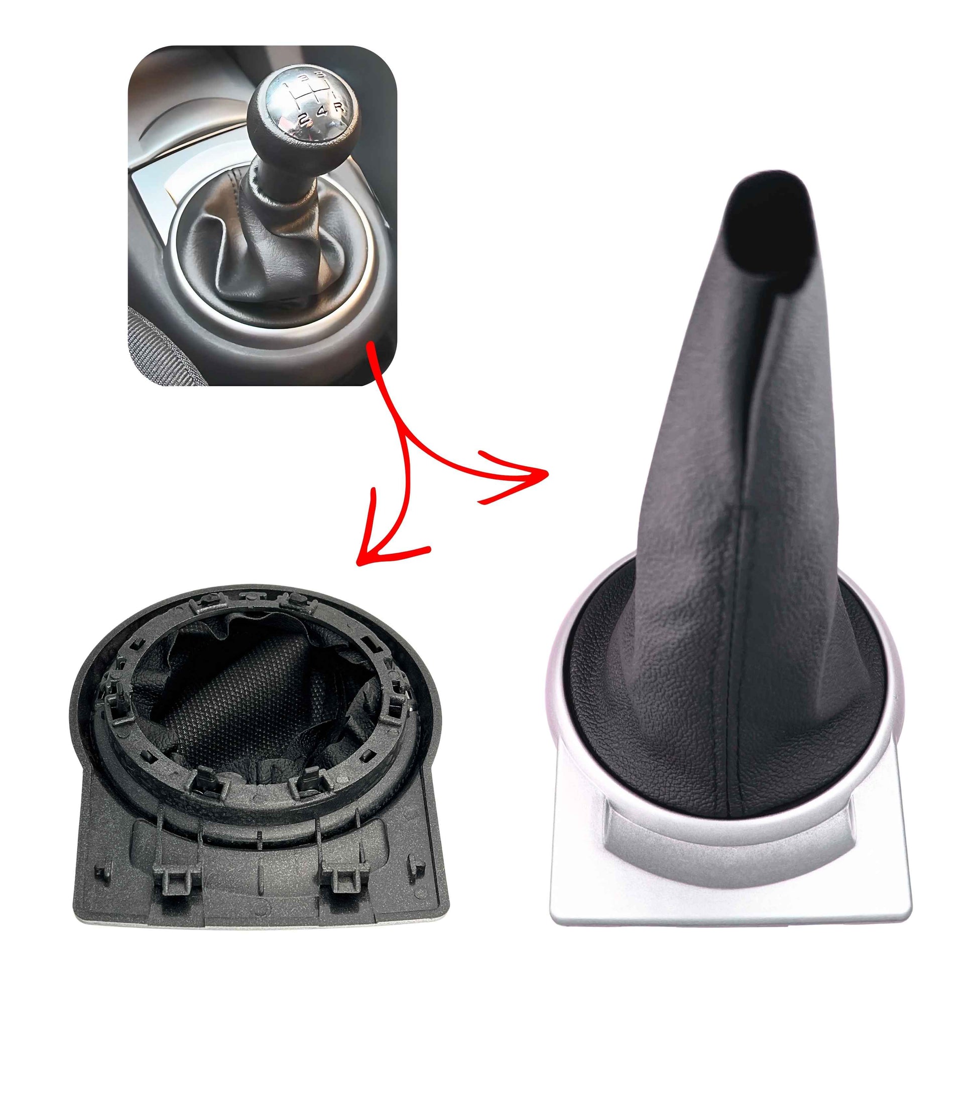 Gear Shift Boot with Silver Frame Compatible with Citroen C4 I MK1 2004-2010 – OEM 9653800177