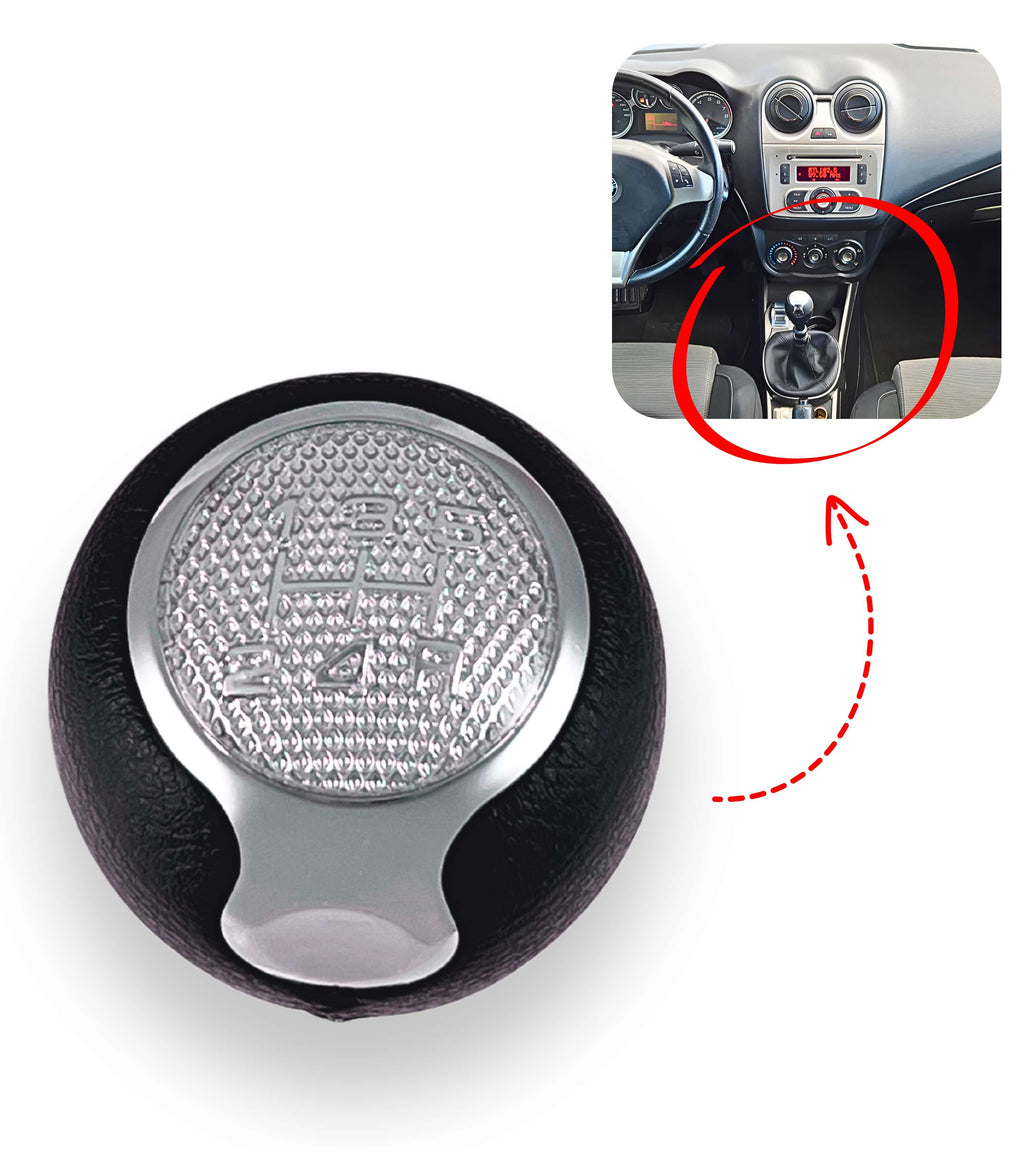 5 Speed ​​Gear Knob Compatible with Alfa Romeo MiTo from 2008 – Metal Hole, Chrome Lens, OEM 55344848
