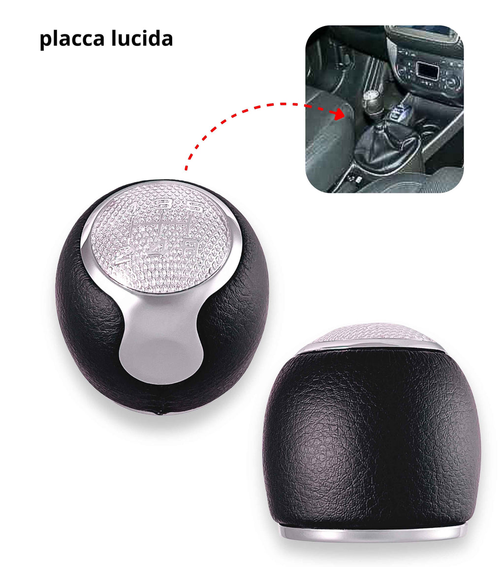 5 Speed ​​Gear Knob Compatible with Alfa Romeo MiTo from 2008 – Metal Hole, Chrome Lens, OEM 55344848
