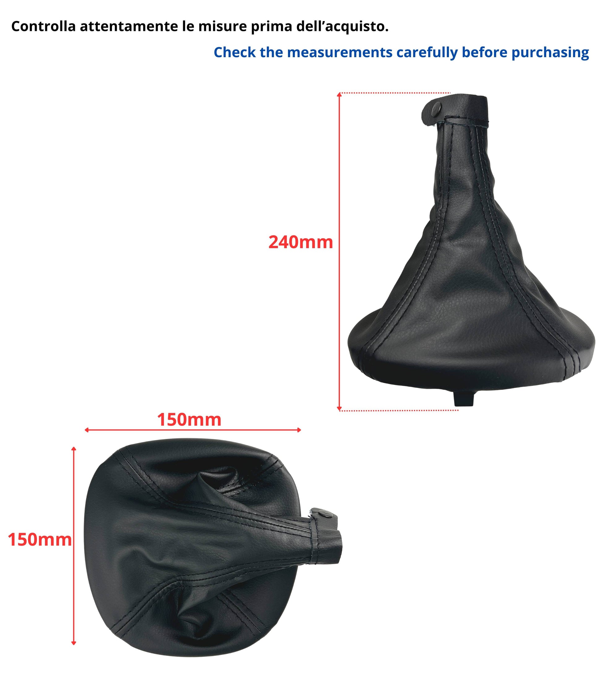 Gear Shift Boot with Retention Ring Compatible with Alfa Romeo MiTo from 2008 OEM 156088073 