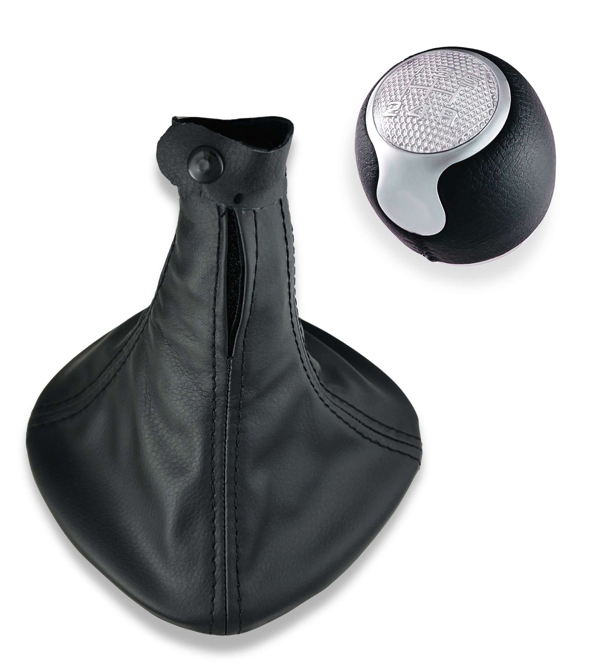 5 Speed ​​Gear Knob Kit with Black Cap and Ring Compatible with Alfa Romeo MiTo from 2008 OEM 55344848 and 156088073 