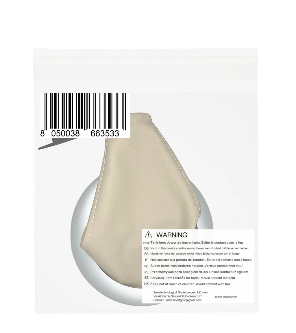 Kit Cuffia Beige Cambio con Cornice Argento e Ghiera di Ritenzione, Compatibile con Renault Megane Ii 2002-2009