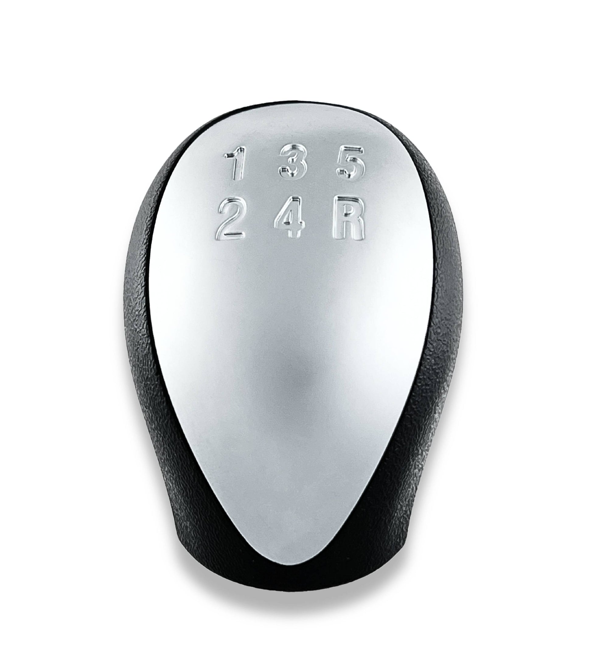 5 Speed ​​Gear Shift Knob Compatible with Lancia Ypsilon (843) 2003–2011, Satin Silver Plate, Compatible OEM 6930520