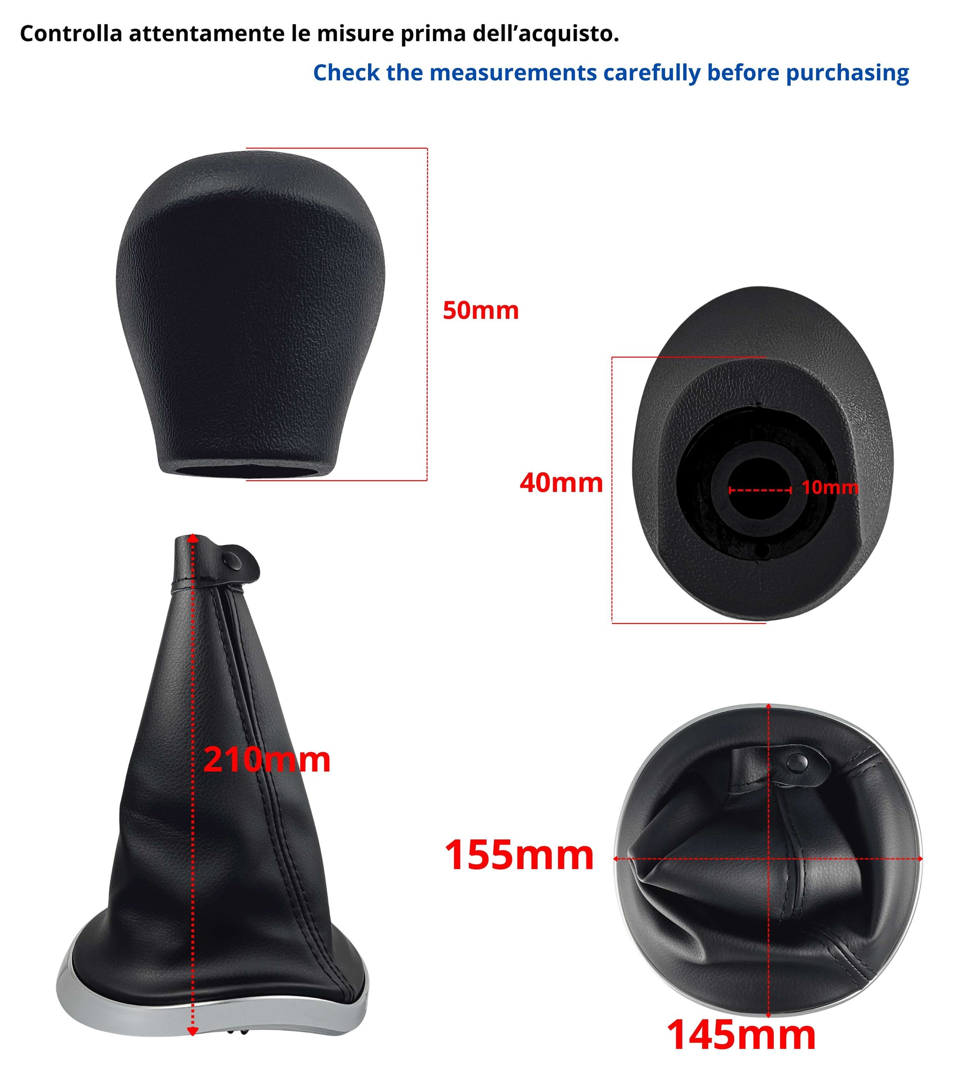 5 Speed ​​Gear Knob Kit with Boot and Frame Compatible with Lancia Ypsilon (843) 2003–2011 OEM 6930520 735442310