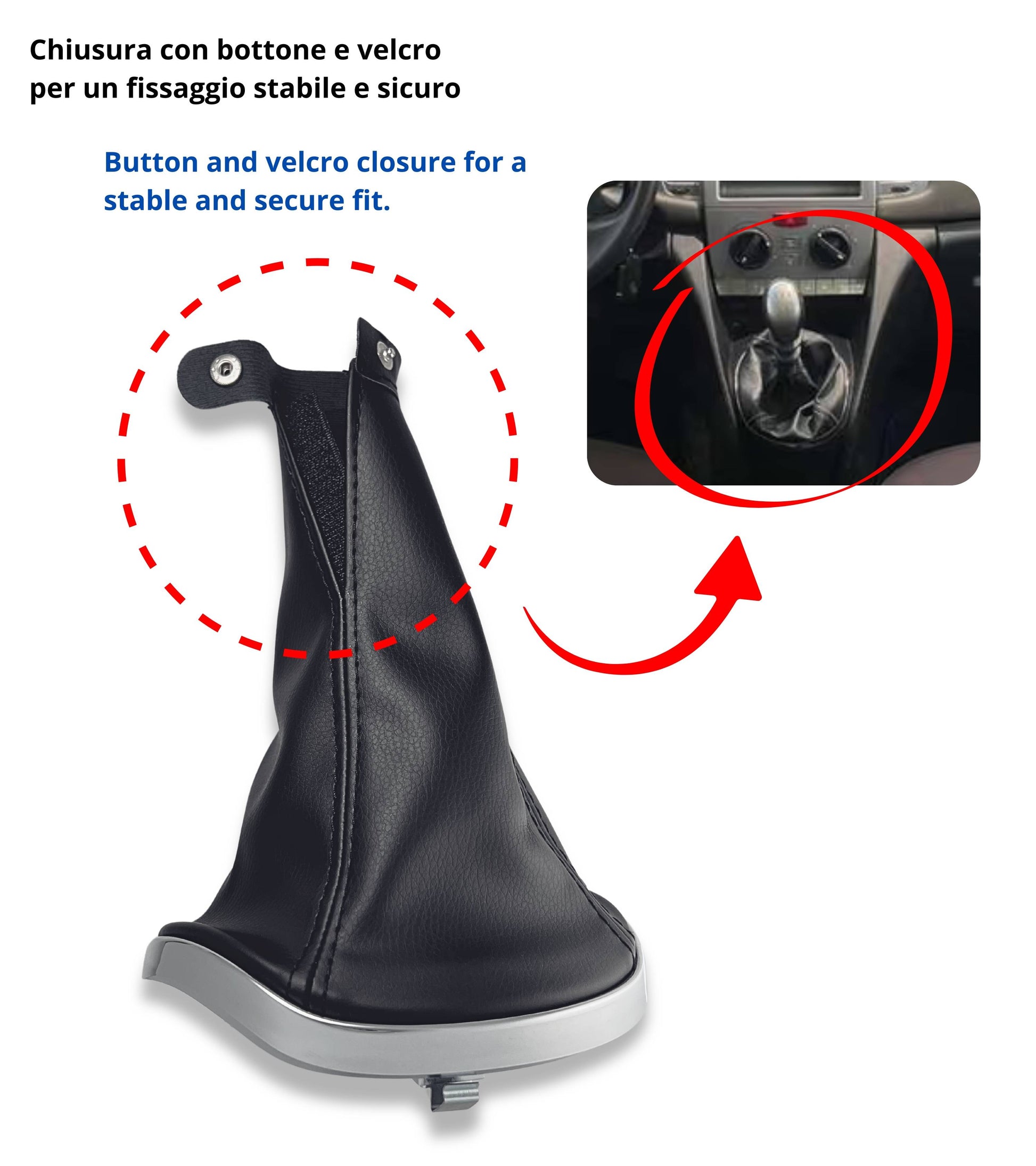 5 Speed ​​Gear Knob Kit with Boot and Frame Compatible with Lancia Ypsilon (843) 2003–2011 OEM 6930520 735442310