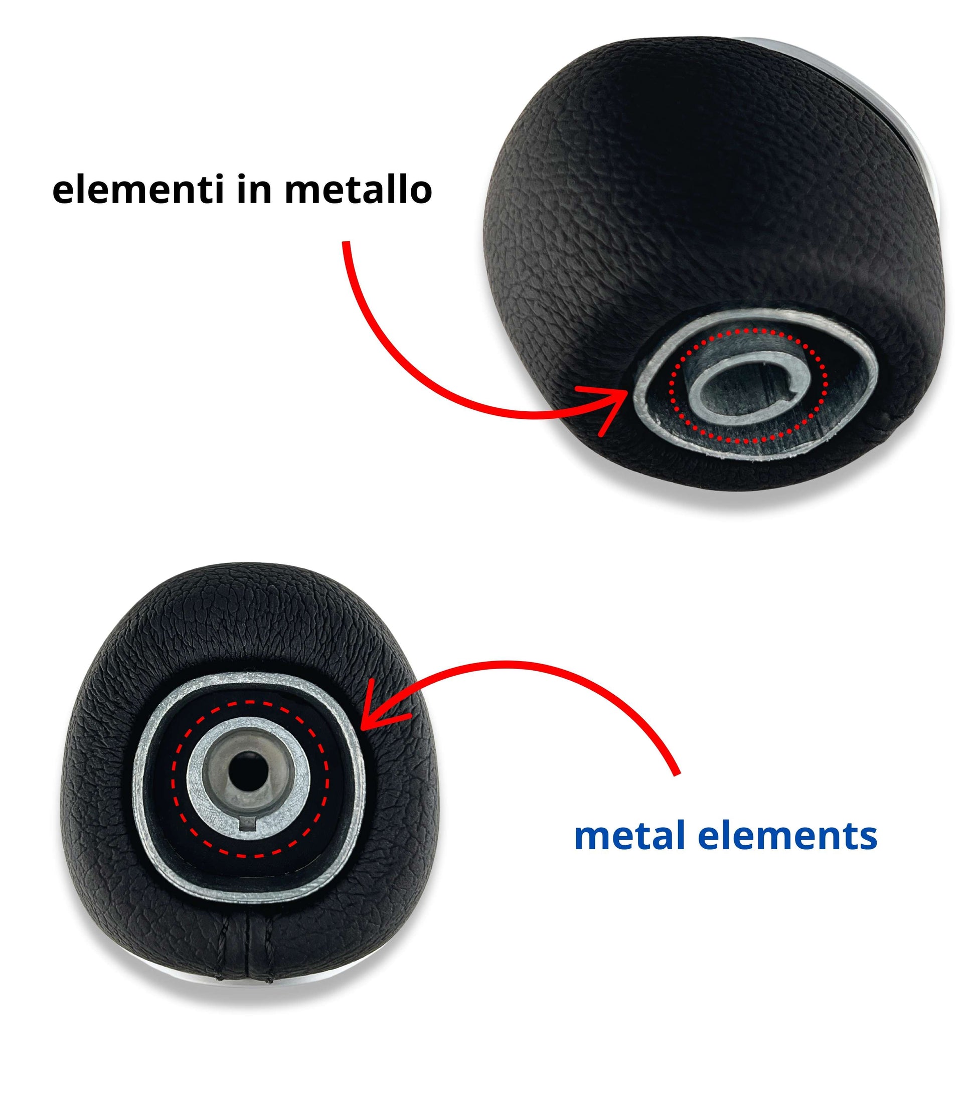 6 Speed ​​Gear Shift Knob Compatible with Fiat 500L 2012–2017 OEM 50293969 46314754 Black Lens Silver Metal Hole Reverse Top Left