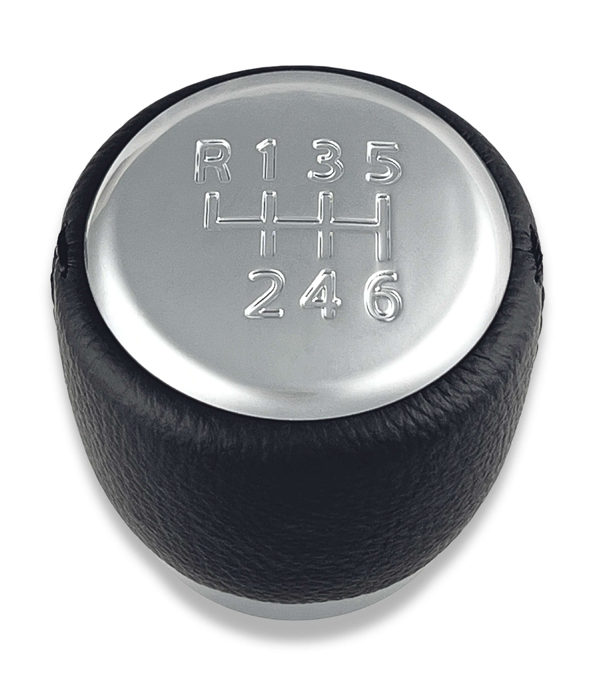 6 Speed ​​Gear Shift Knob Compatible with Toyota Avensis T25 Facelift 2006–2009 and RAV4 2005–2012, with Thread, Satin Silver Lens