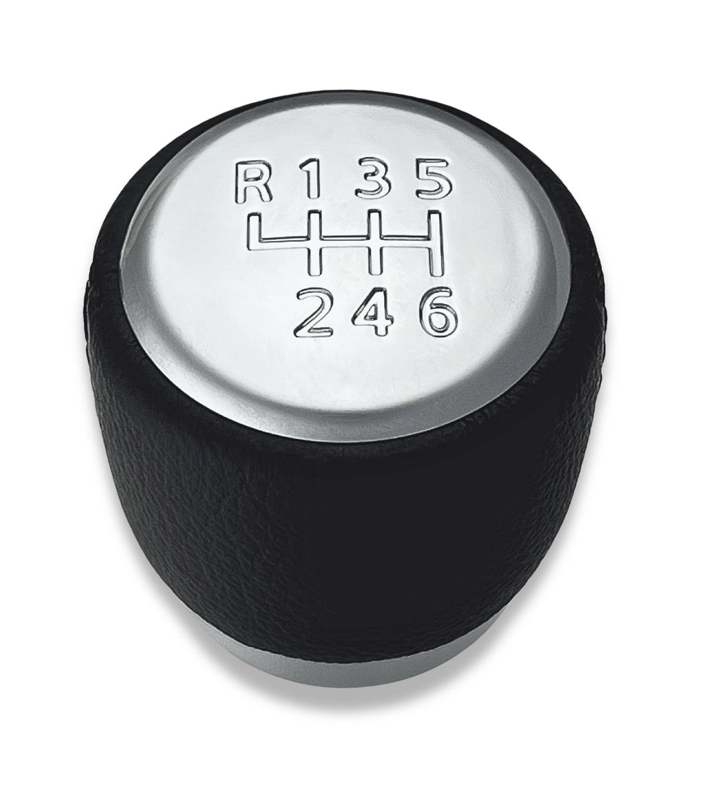 6 Speed ​​Gear Shift Knob Compatible with Toyota Avensis T25 Facelift 2006–2009 and RAV4 2005–2012, with Thread, Satin Silver Lens