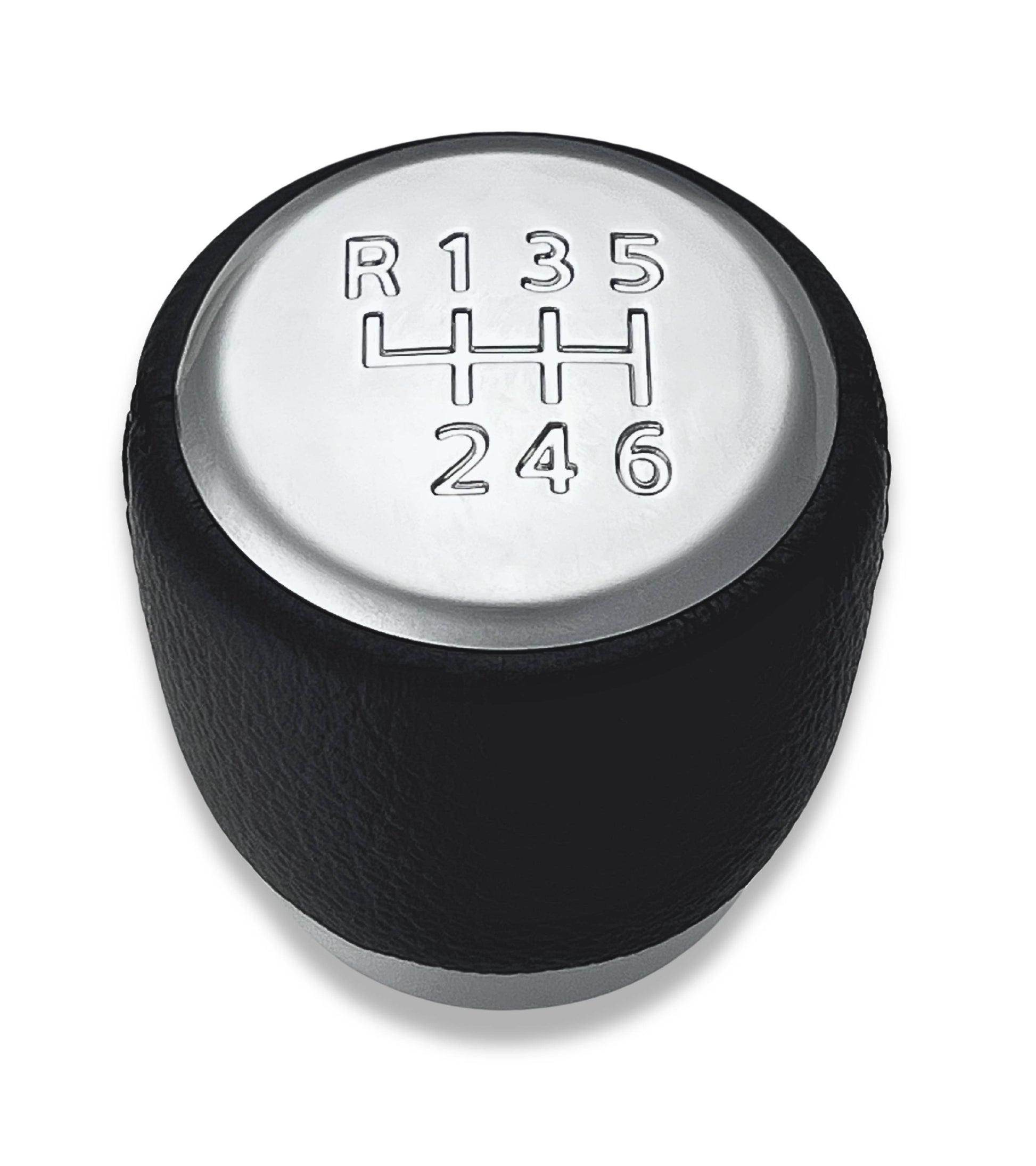 6 Speed ​​Gear Shift Knob Compatible with Toyota Avensis T25 Facelift 2006–2009 and RAV4 2005–2012, with Thread, Satin Silver Lens