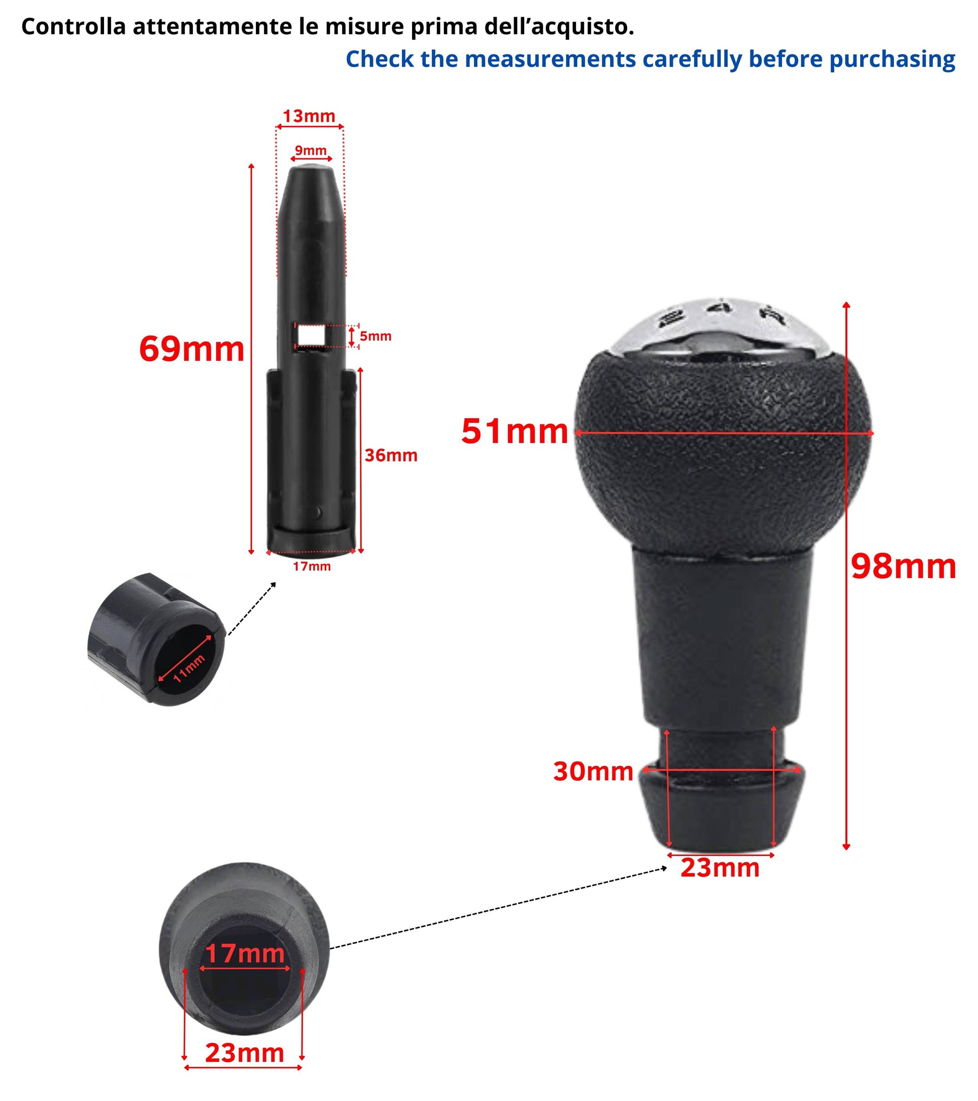 5 Speed ​​Gear Knob Kit with Boot and Ring, Compatible with Citroen C4 I (MK1) 2004–2010, Silver Frame, OEM 2403CV 9653800177, Adapter Included