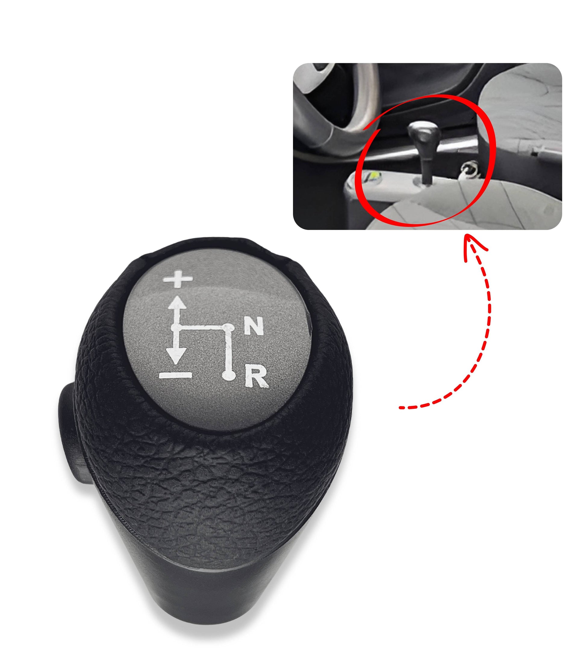 Automatic Gear Shift Knob with Side Button Compatible with Smart Fortwo 450 451 1998–2019, Compatible with Roadster 452 2003–2006