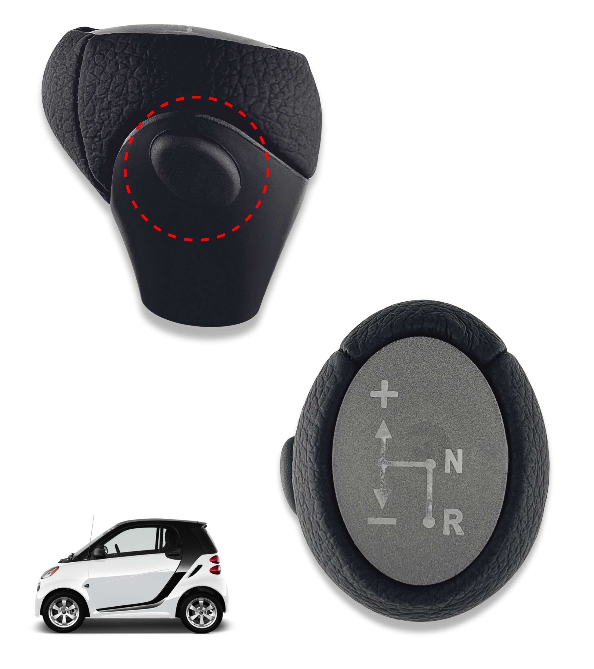 Automatic Gear Shift Knob with Side Button Compatible with Smart Fortwo 450 451 1998–2019, Compatible with Roadster 452 2003–2006