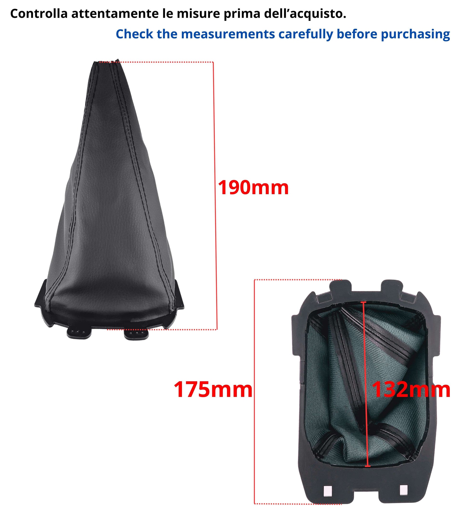 Manual Gear Shift Boot Compatible with Ford EcoSport 2014–2018 (B515) Pre-Restyling | Black Synthetic Material with Black Stitching