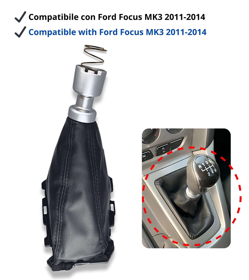Black Manual Gear Shift Boot &amp; Return Spring Compatible with Ford Focus MK3 2011–2014 | Possible Compatibility up to 2018 | OEM BM51A045B79