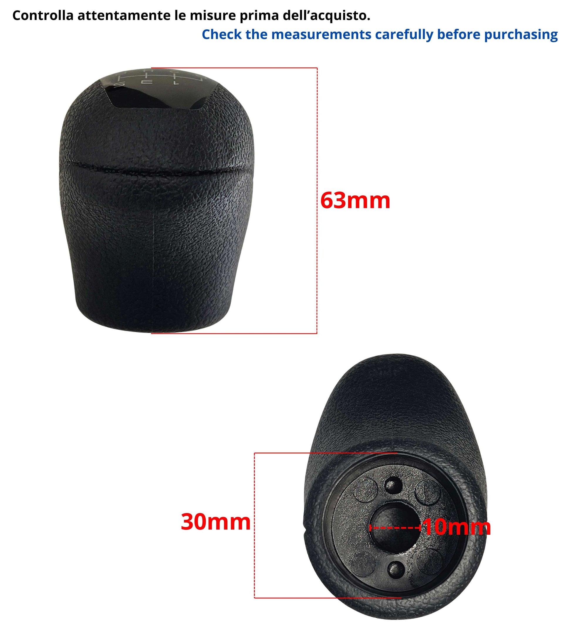 6 Speed ​​Gear Shift Knob Compatible with Mercedes-Benz Vito Viano Sprinter II and Volkswagen Crafter I, OEM A9062600509 2E1711101B