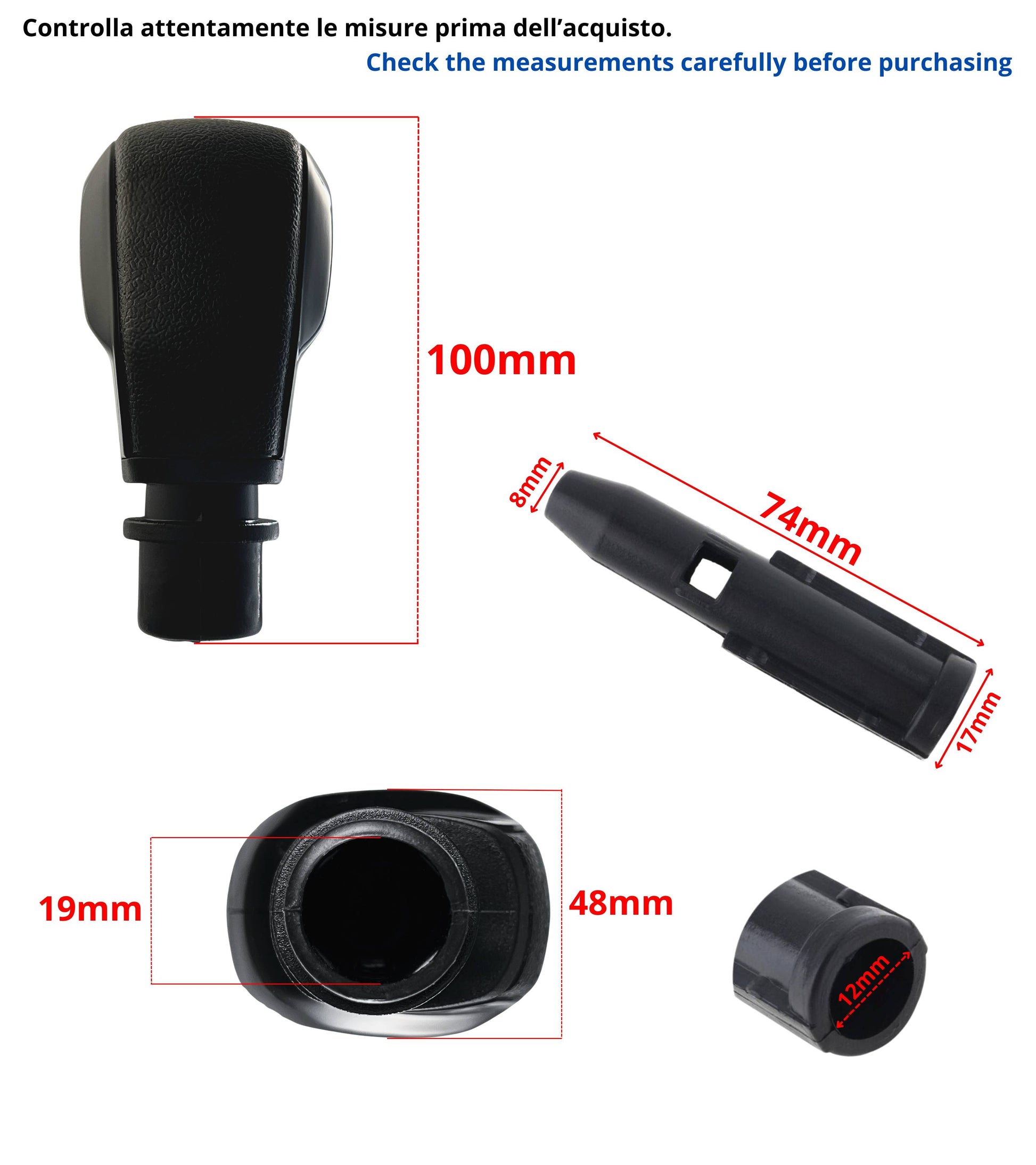 5 Speed ​​Gear Shift Knob with Adapter Compatible with Peugeot 207 208 308 508 3008 and Citroen C2 C3 C4 C5 Berlingo Jumpy OEM 16088722ZD