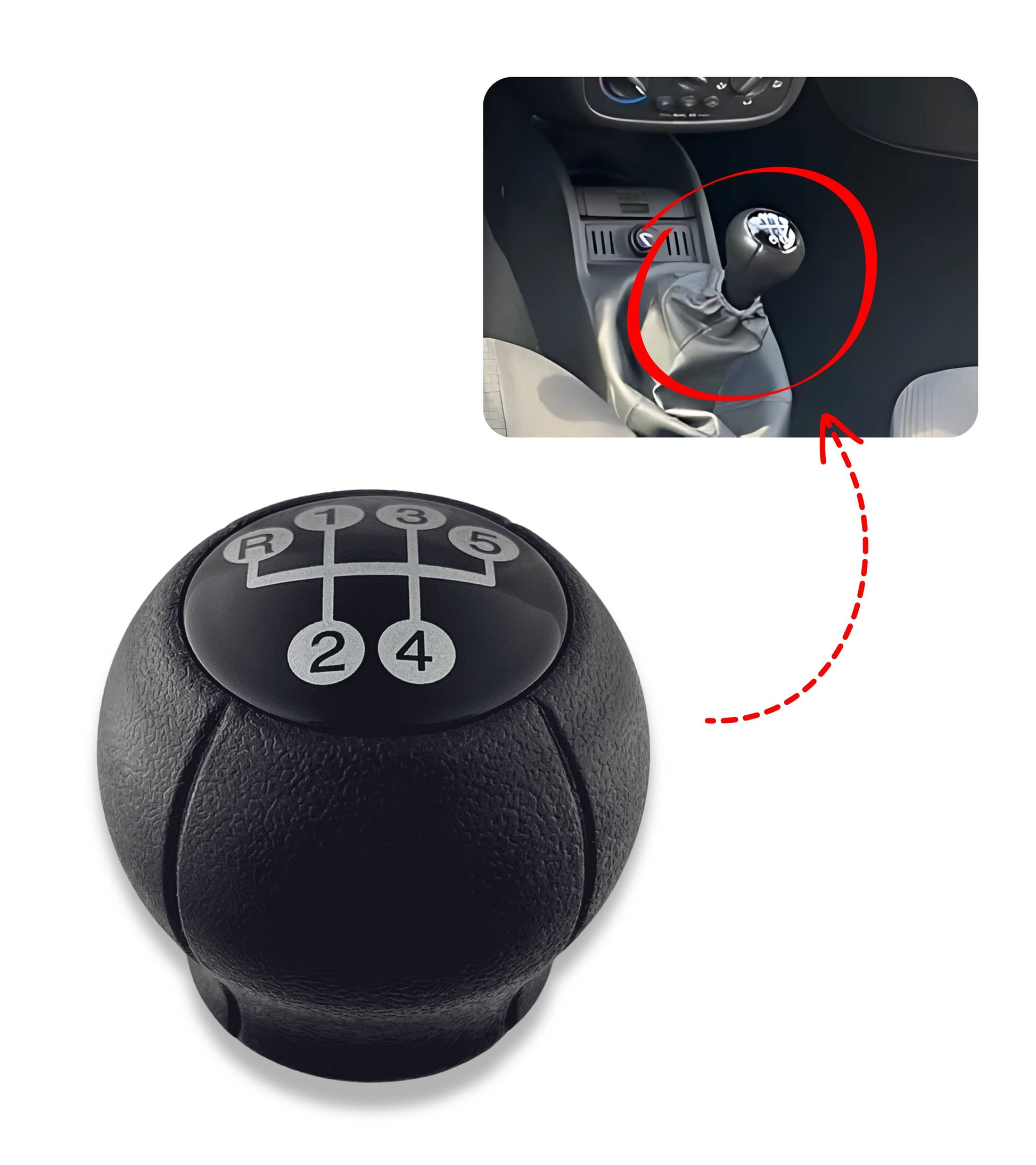 5 Speed ​​Gear Shift Knob Compatible with Opel Corsa C, Astra G, Meriva A, Zafira A, Tigra B – OEM 55353683 9200972 5738927