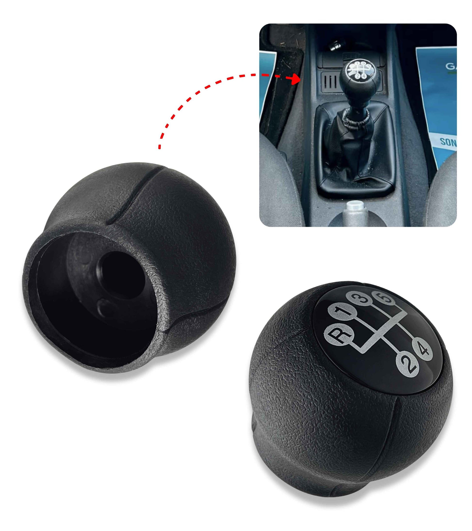 5 Speed ​​Gear Shift Knob Compatible with Opel Corsa C, Astra G, Meriva A, Zafira A, Tigra B – OEM 55353683 9200972 5738927