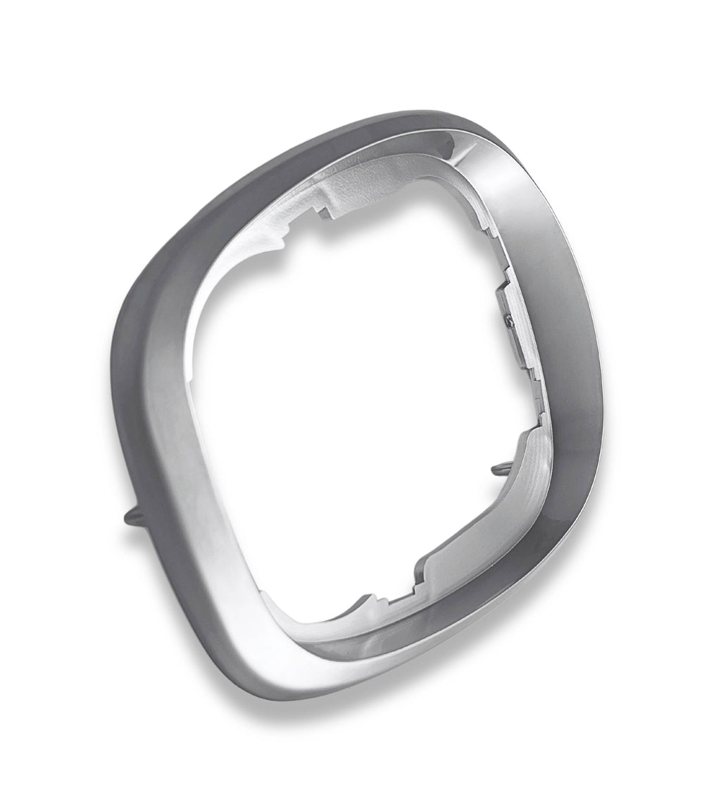 Cornice Esterna Satinata per Cuffia Leva Cambio Compatibile con Fiat 500L (2012–2017) Colore Argento Grigio OEM 735547556 735547557