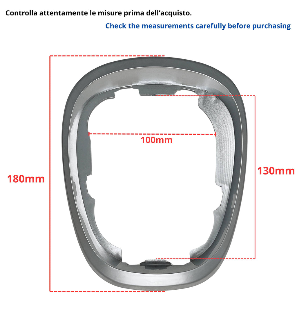 Cornice Esterna Satinata per Cuffia Leva Cambio Compatibile con Fiat 500L (2012–2017) Colore Argento Grigio OEM 735547556 735547557